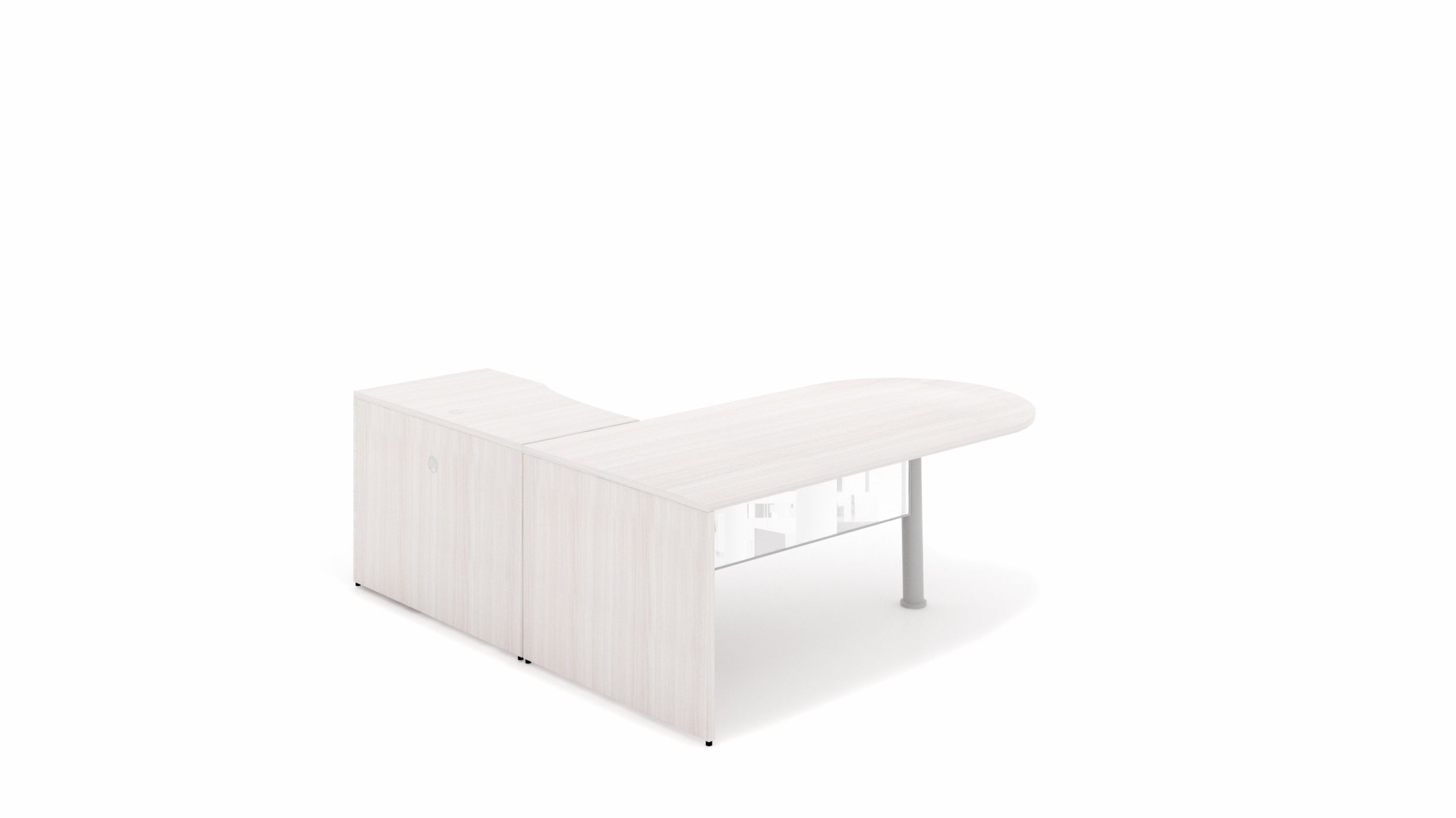 L-Shape Bullet End Desk with a 48" Angled Right Return