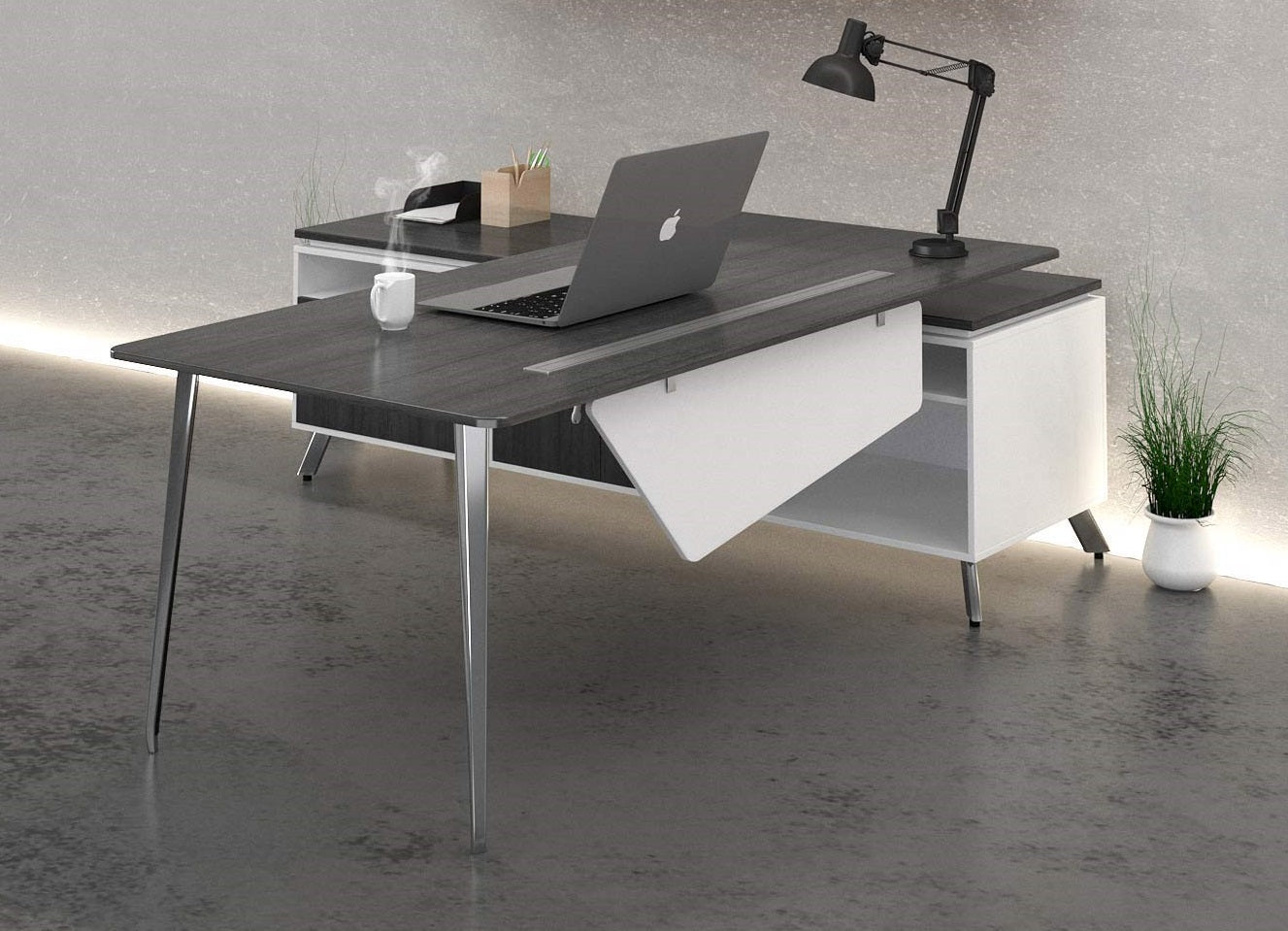 Onesuite Desk with Credenza Return