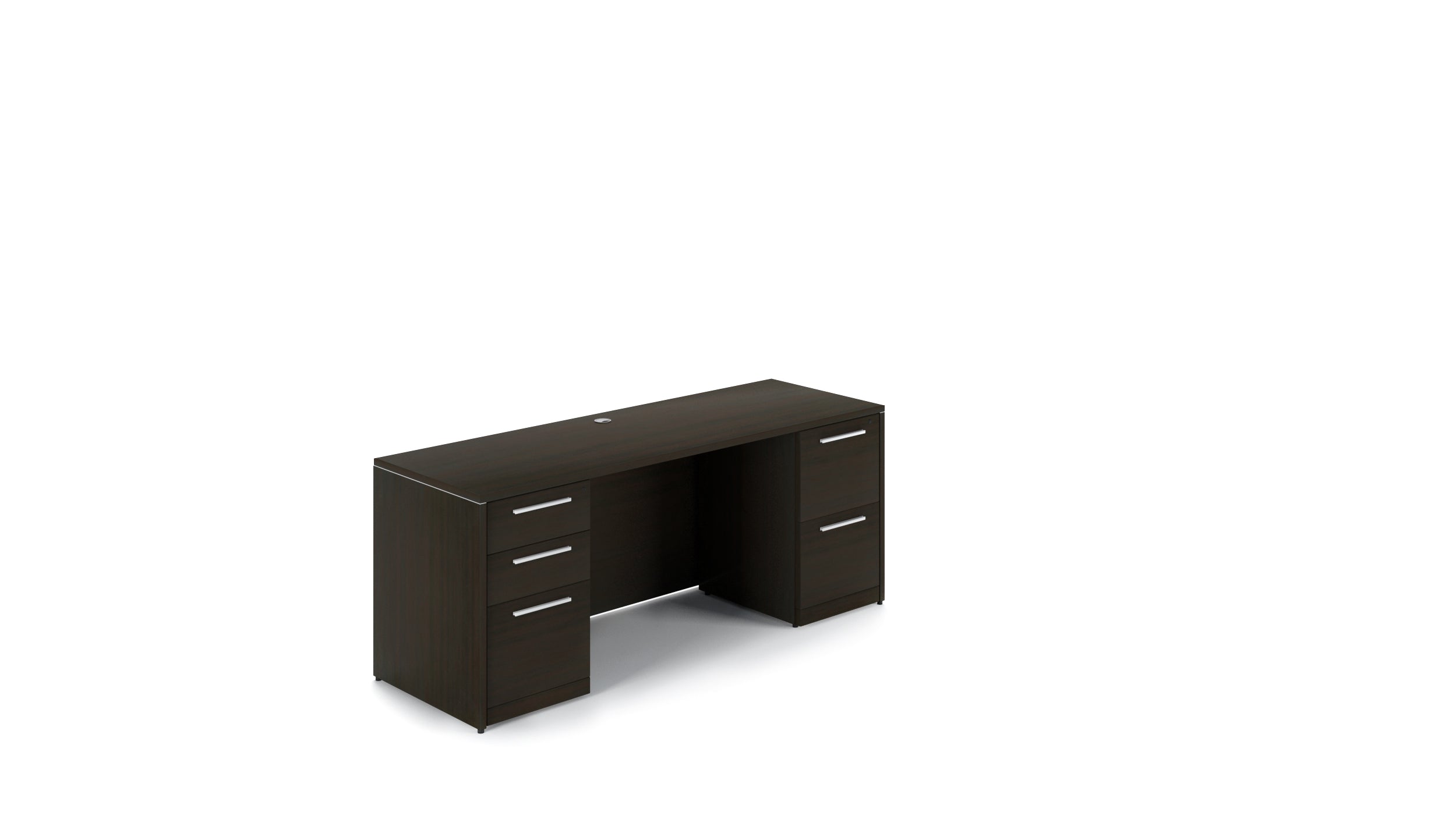 Double Storage Pedestal Credenza 72”X24” Espresso