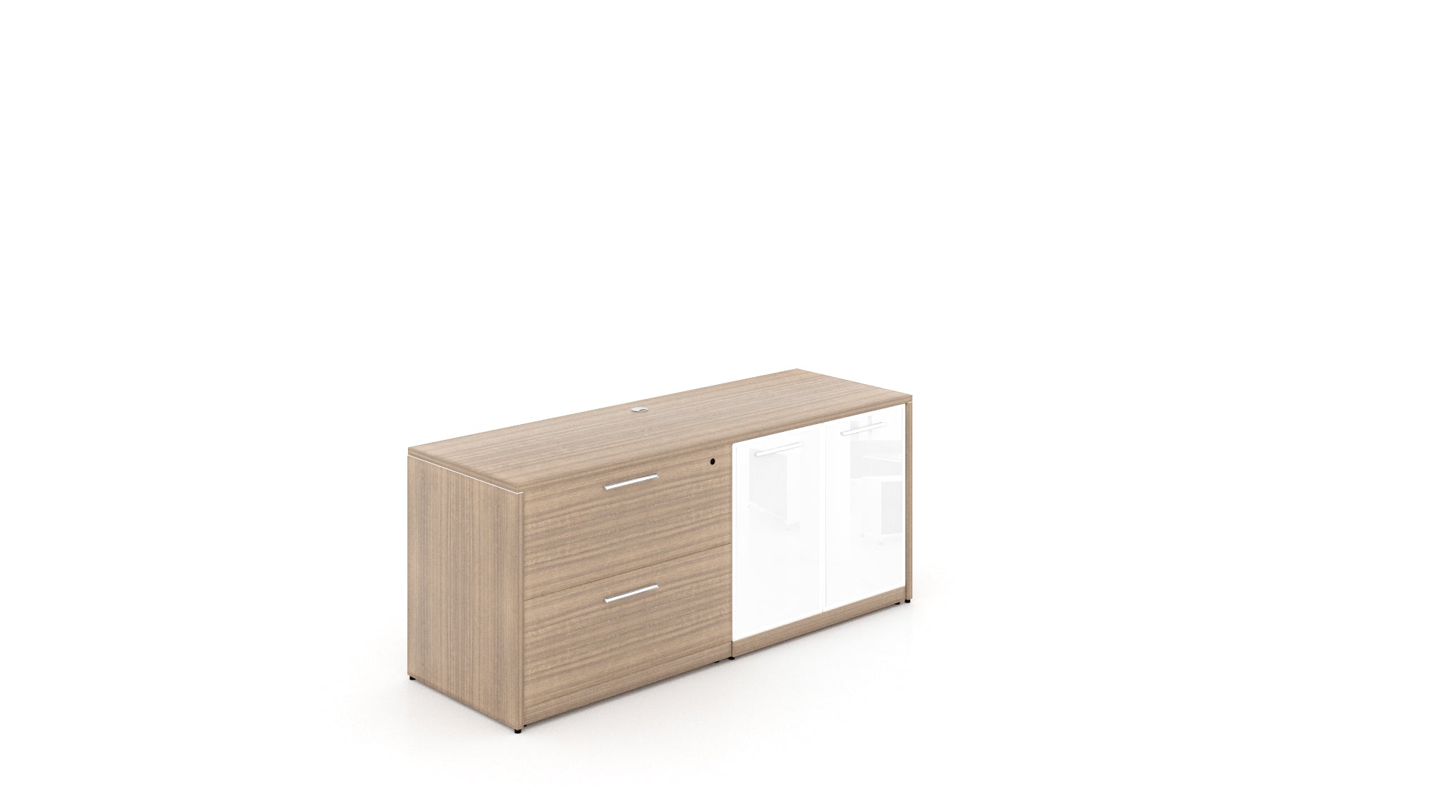 Executive Combo Storage Credenza with Laminate Top Noce