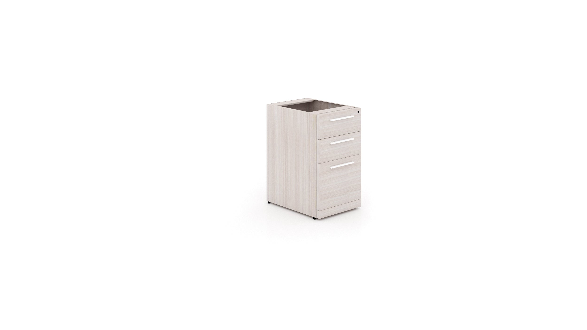 Deluxe 3 Drawer Storage Cabinet Pedestal Blanc de Gris