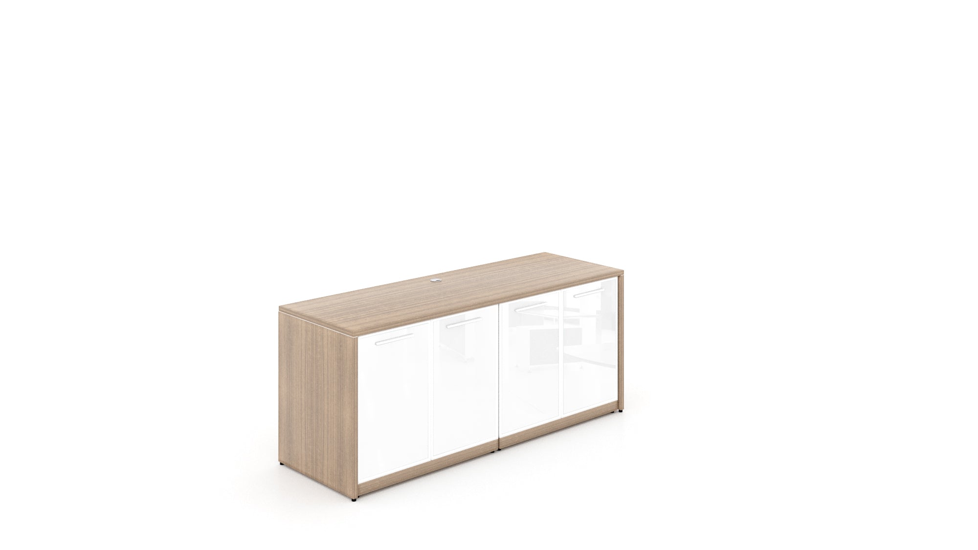 Executive 4 Door Storage Credenza with Laminate Top Noce