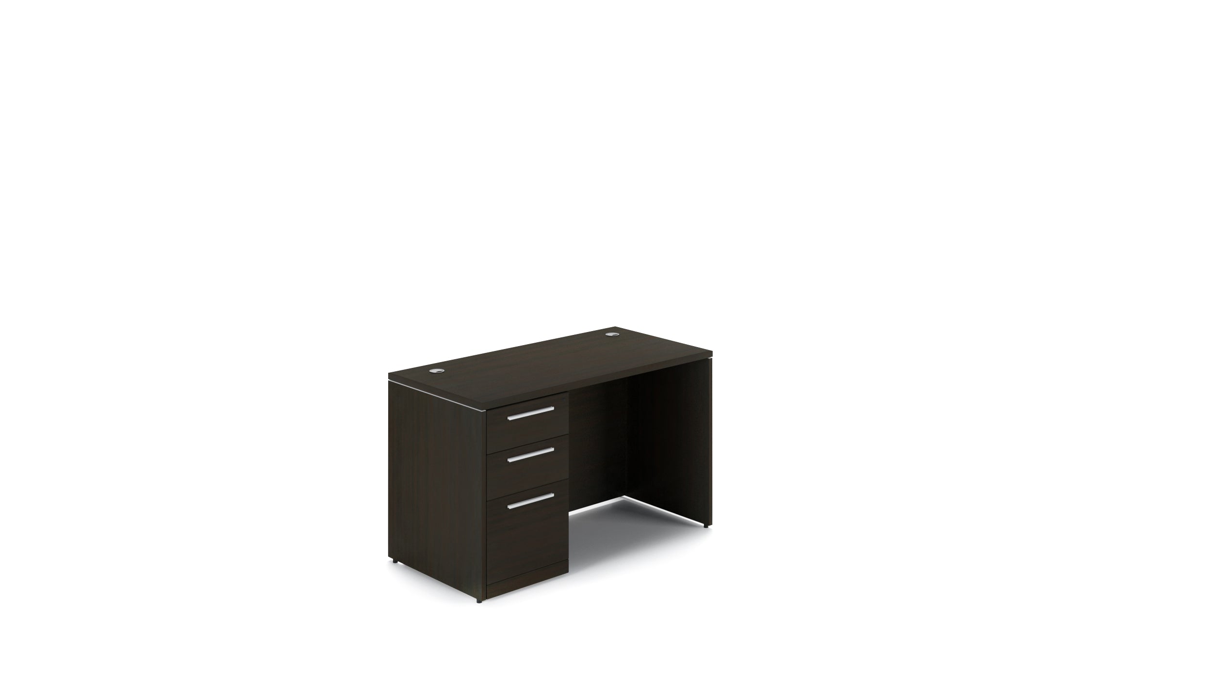 Single Storage Pedestal Rectangular Desk 48”X25 Espresso