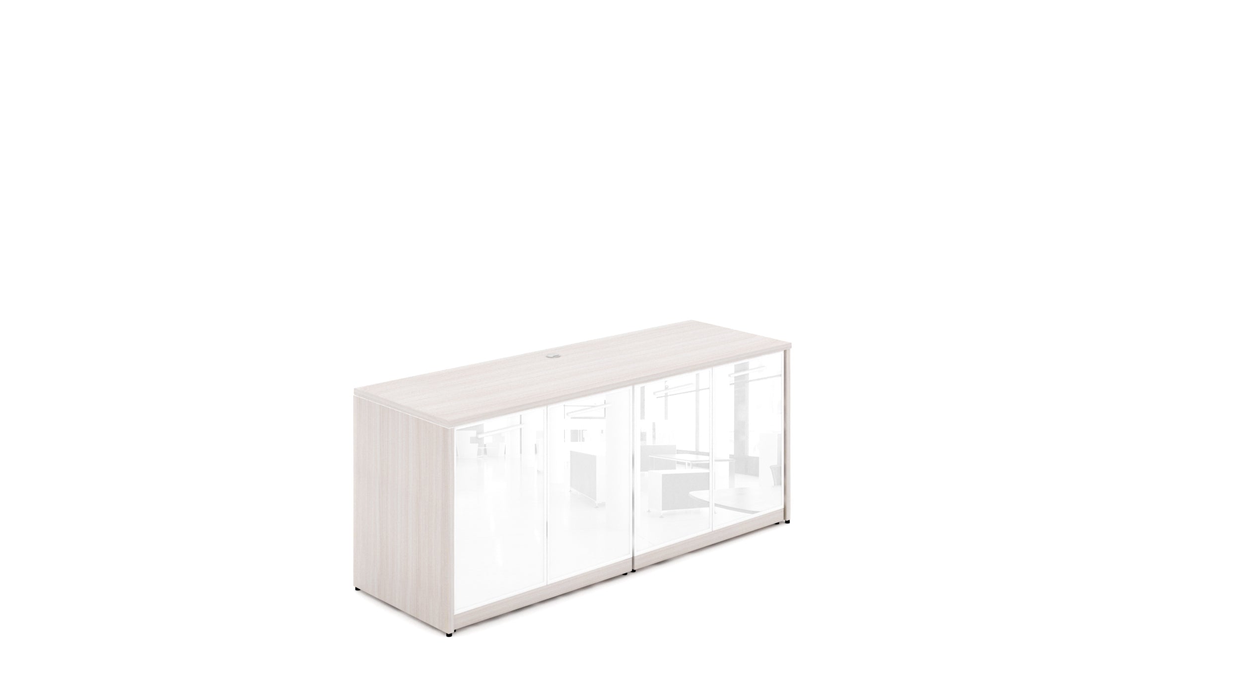 Executive 4 Door Storage Credenza with Laminate Top Blanc de Gris