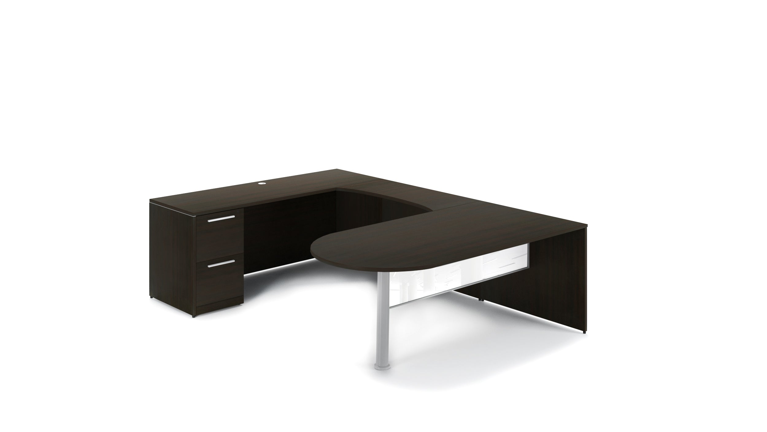U-Shape Bullet End Desk Espresso