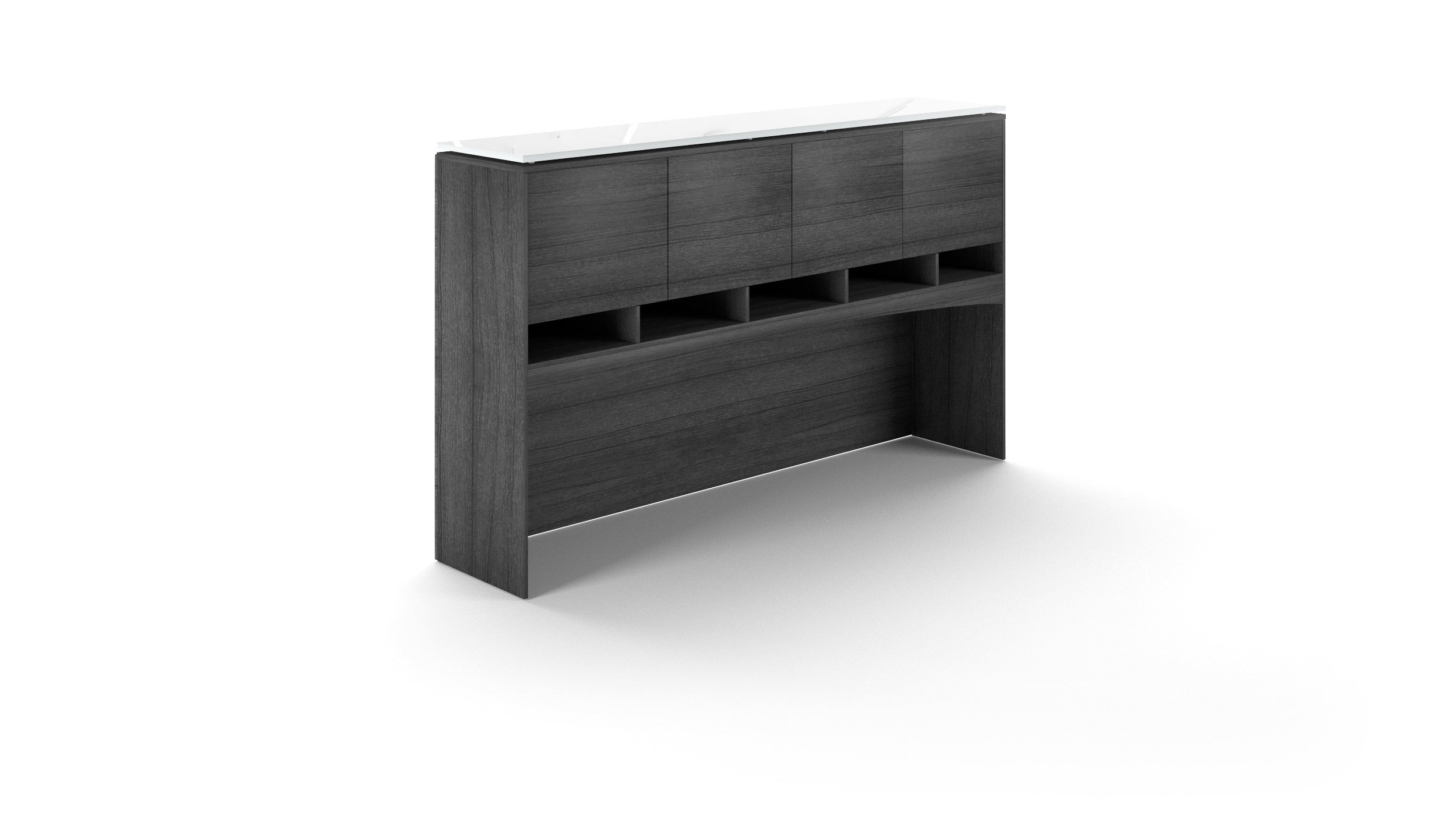 Deluxe Laminate Hutch with Glass Top 72"