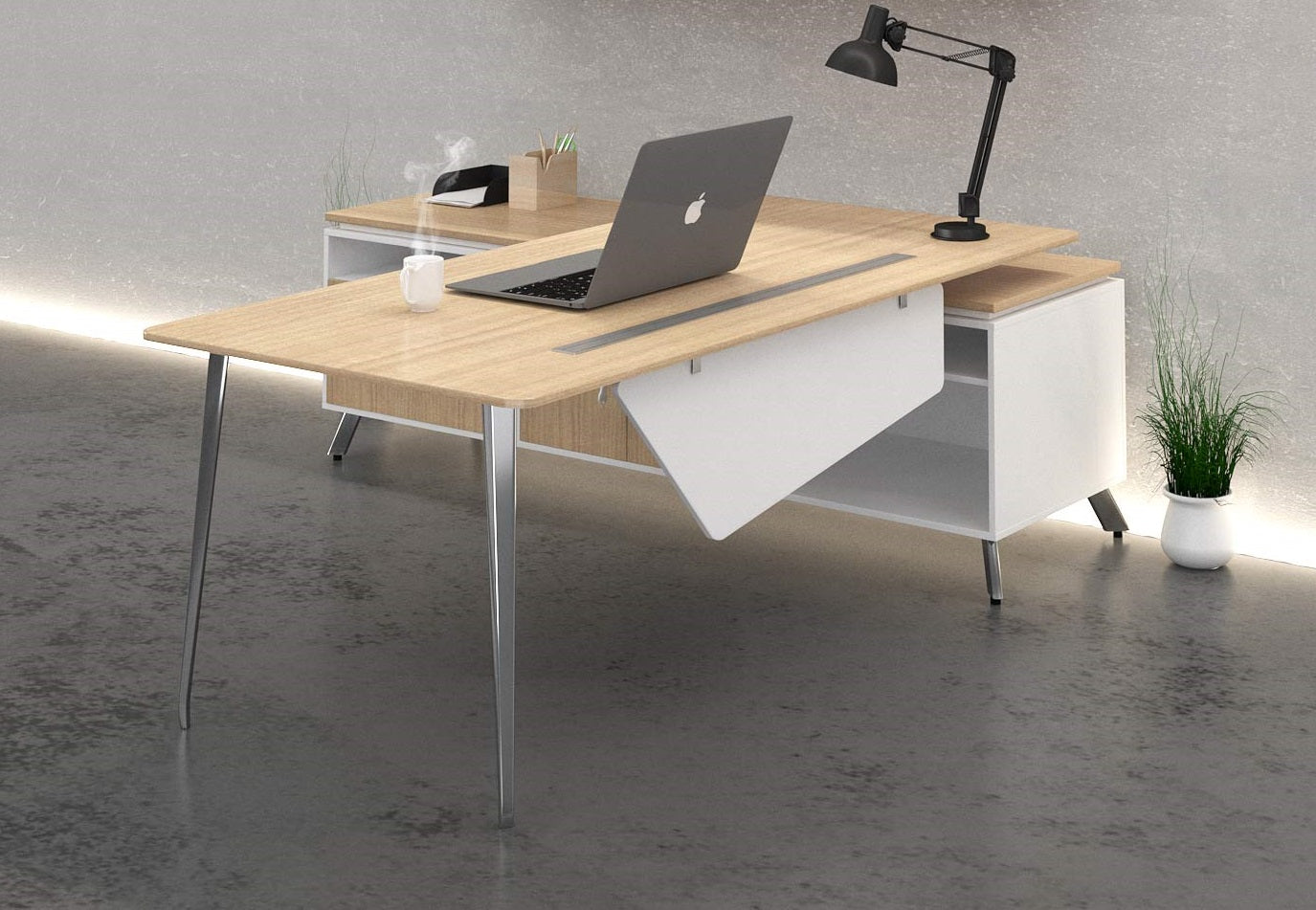 Onesuite Desk with Credenza Return