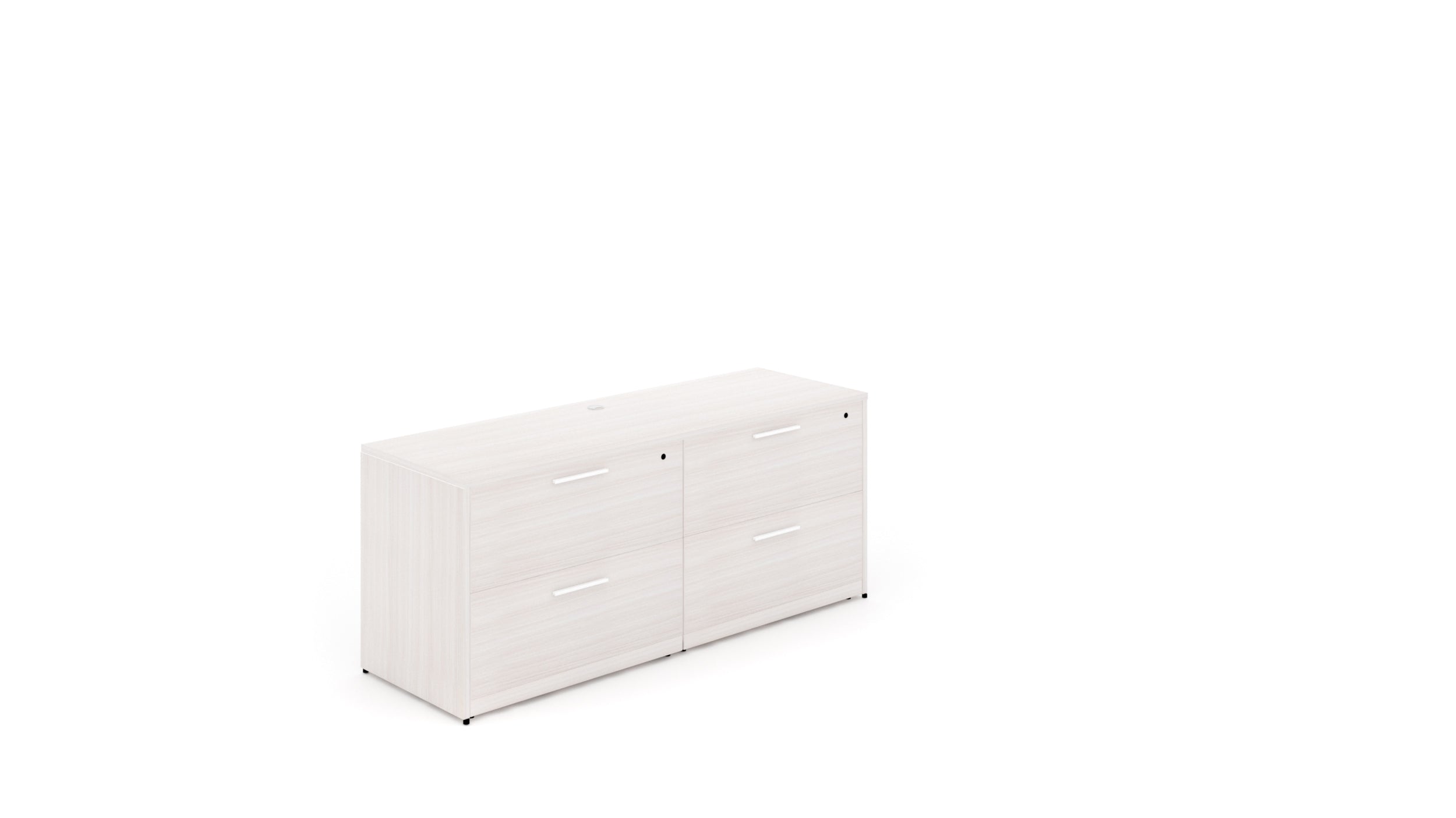 Executive 4 Drawer Lateral Storage Credenza with Laminate Top Blanc de Gris