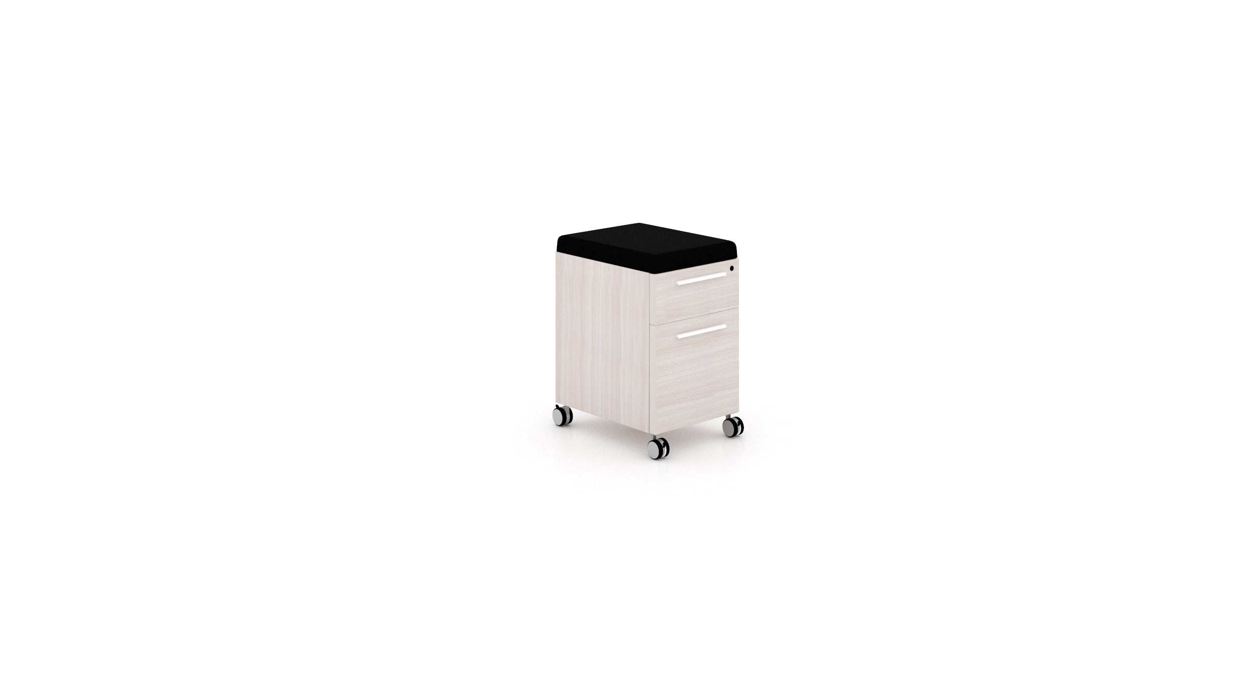 Deluxe 2 Drawer Mobile File Cabinet Pedestal Blanc de Gris