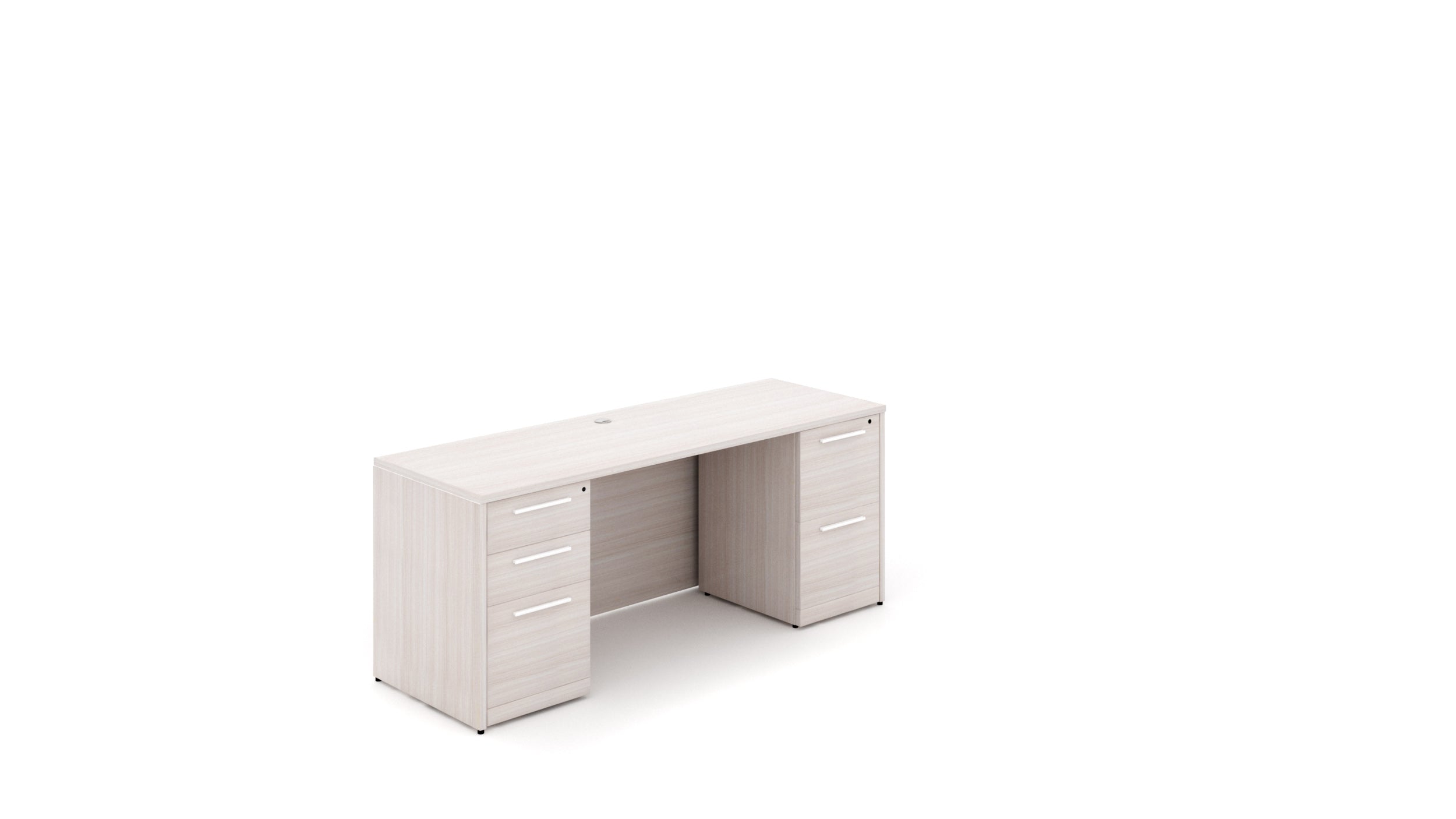 Double Storage Pedestal Credenza 72”X24” Blanc de Gris