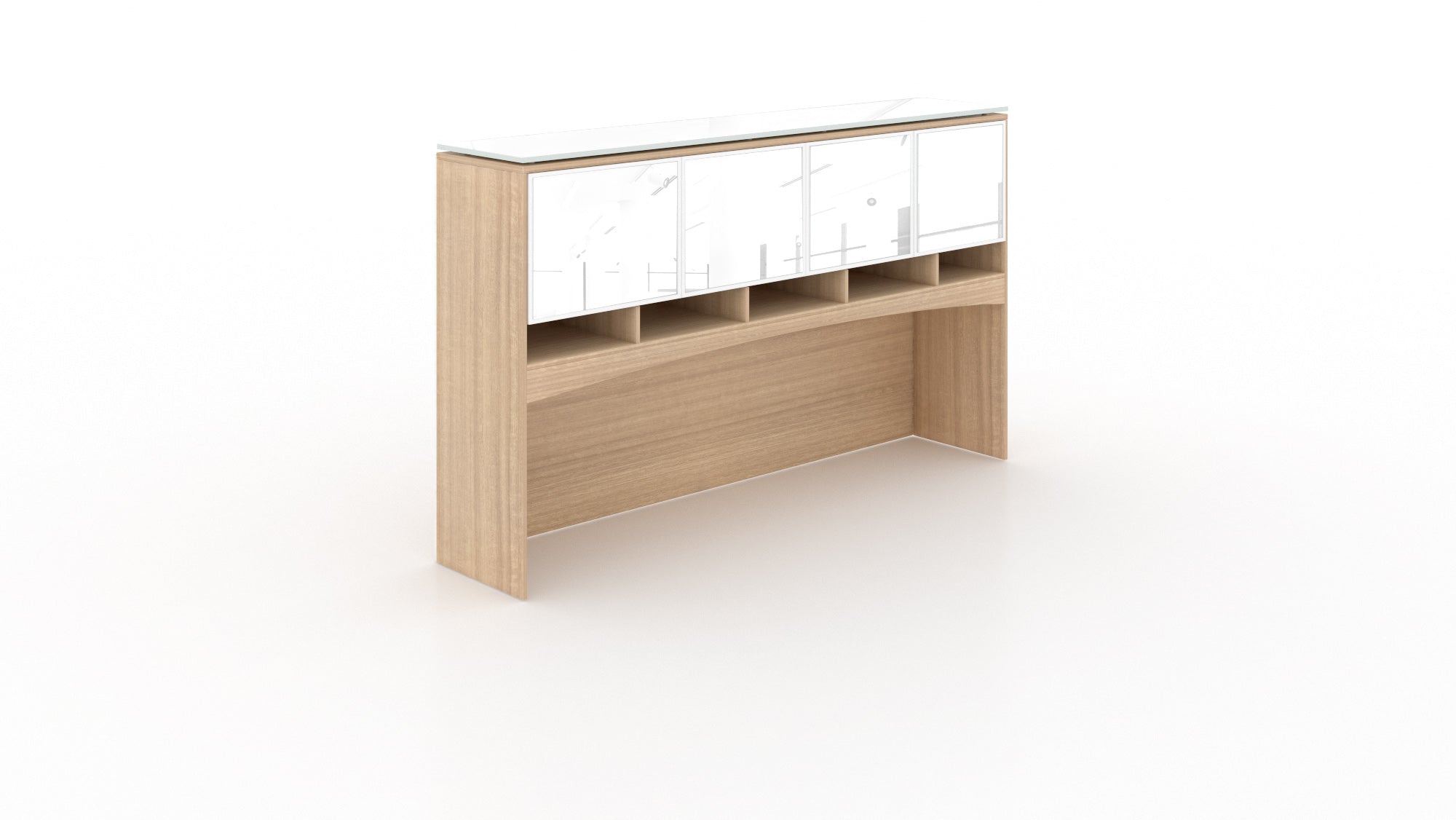 Deluxe Hutch with Glass Doors and Top 72"