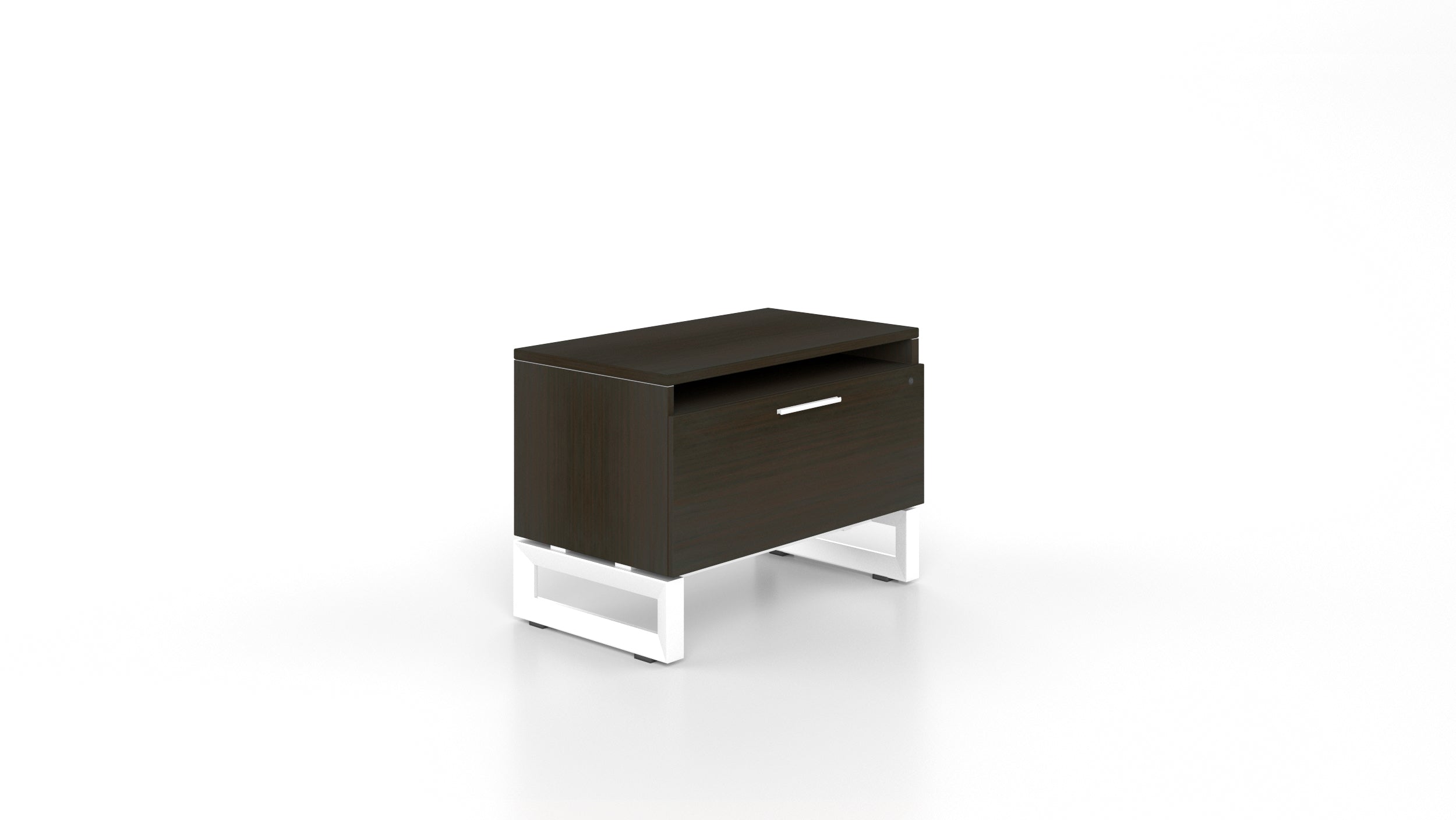 Veloce Lateral Storage File White Frame Espresso