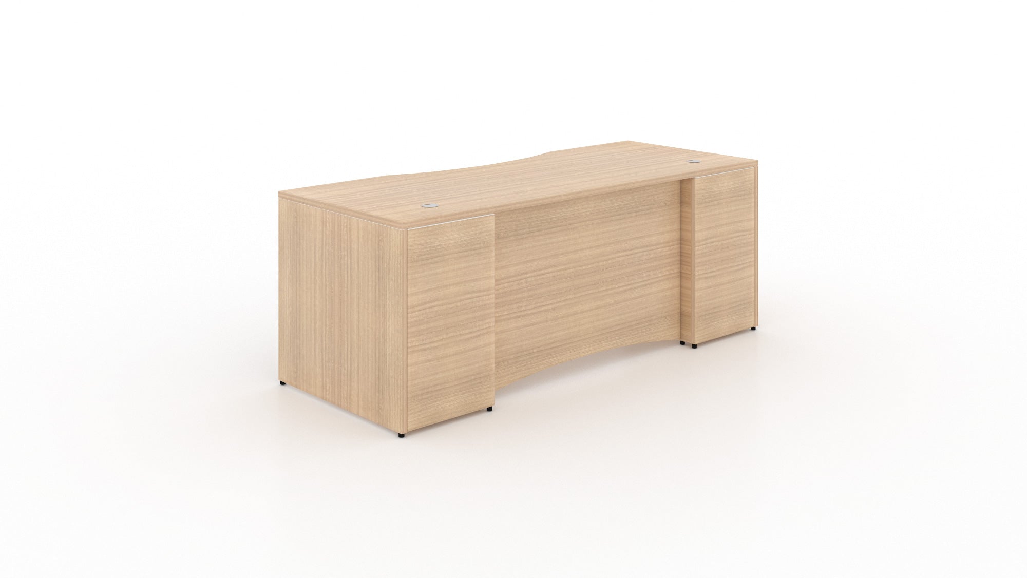 Rectangular Desk Shell with Curved Laminate Modesty Panel Miele