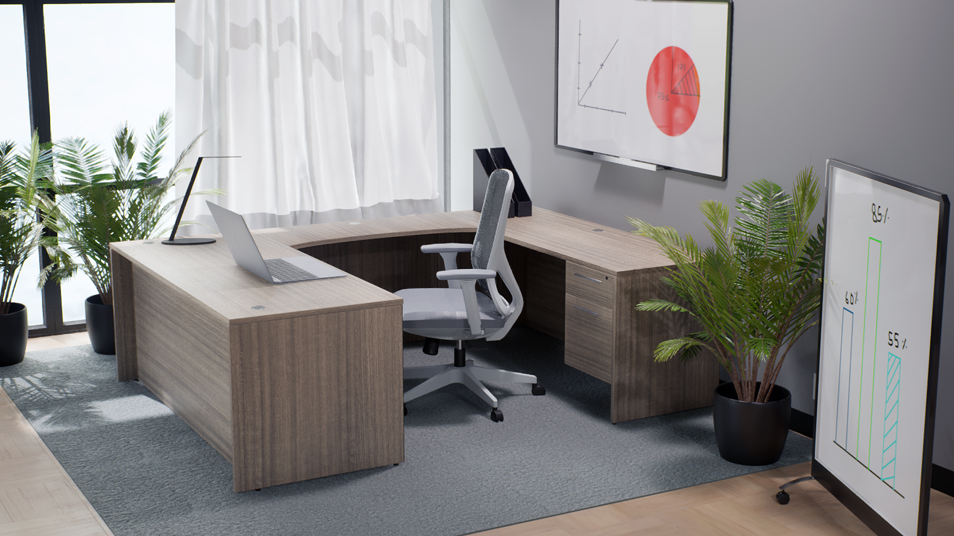 U-Desk Layout Grigio