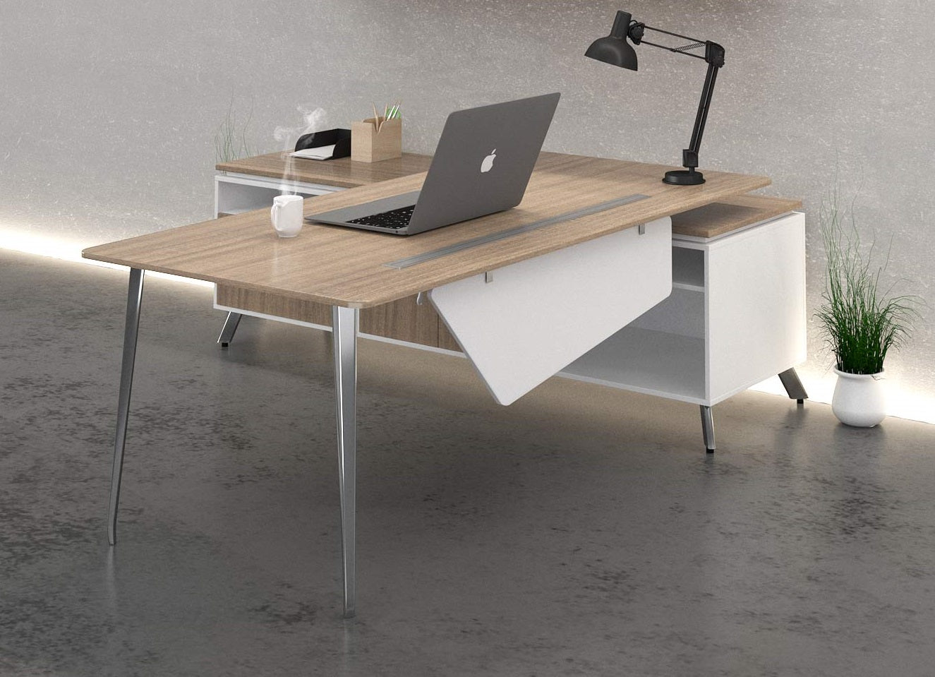 Onesuite Desk with Credenza Return