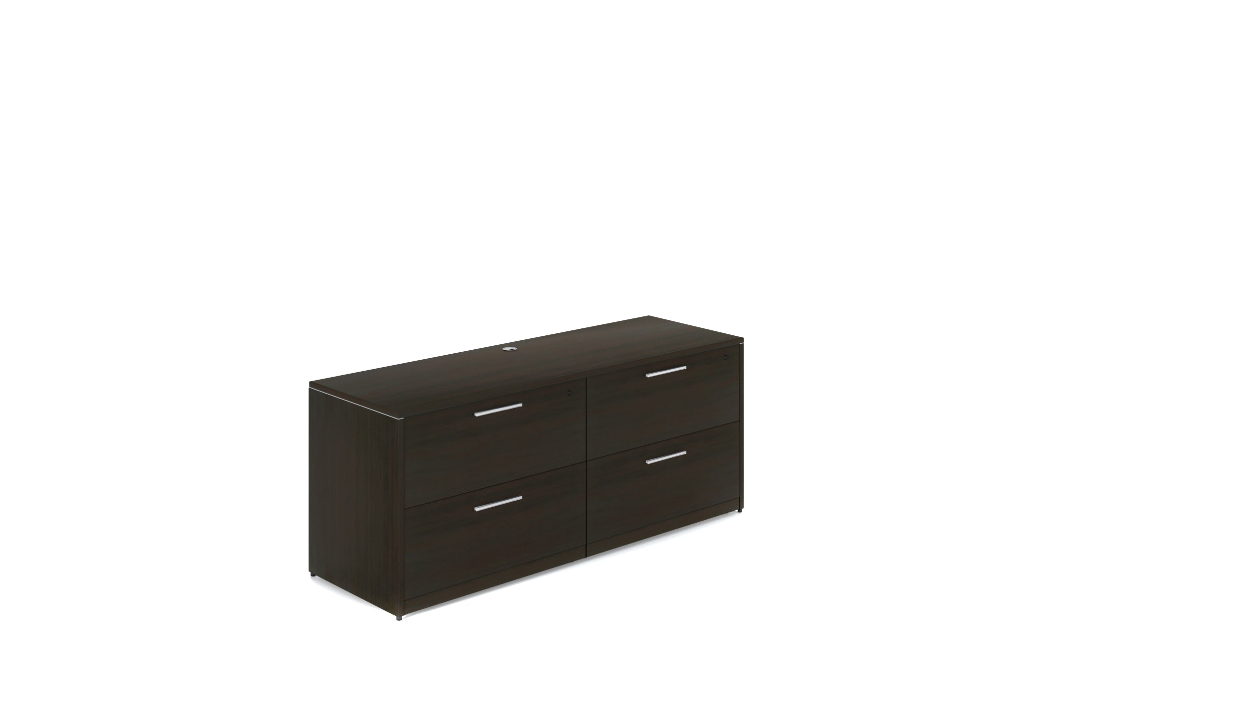 Executive 4 Drawer Lateral Storage Credenza with Laminate Top Espresso
