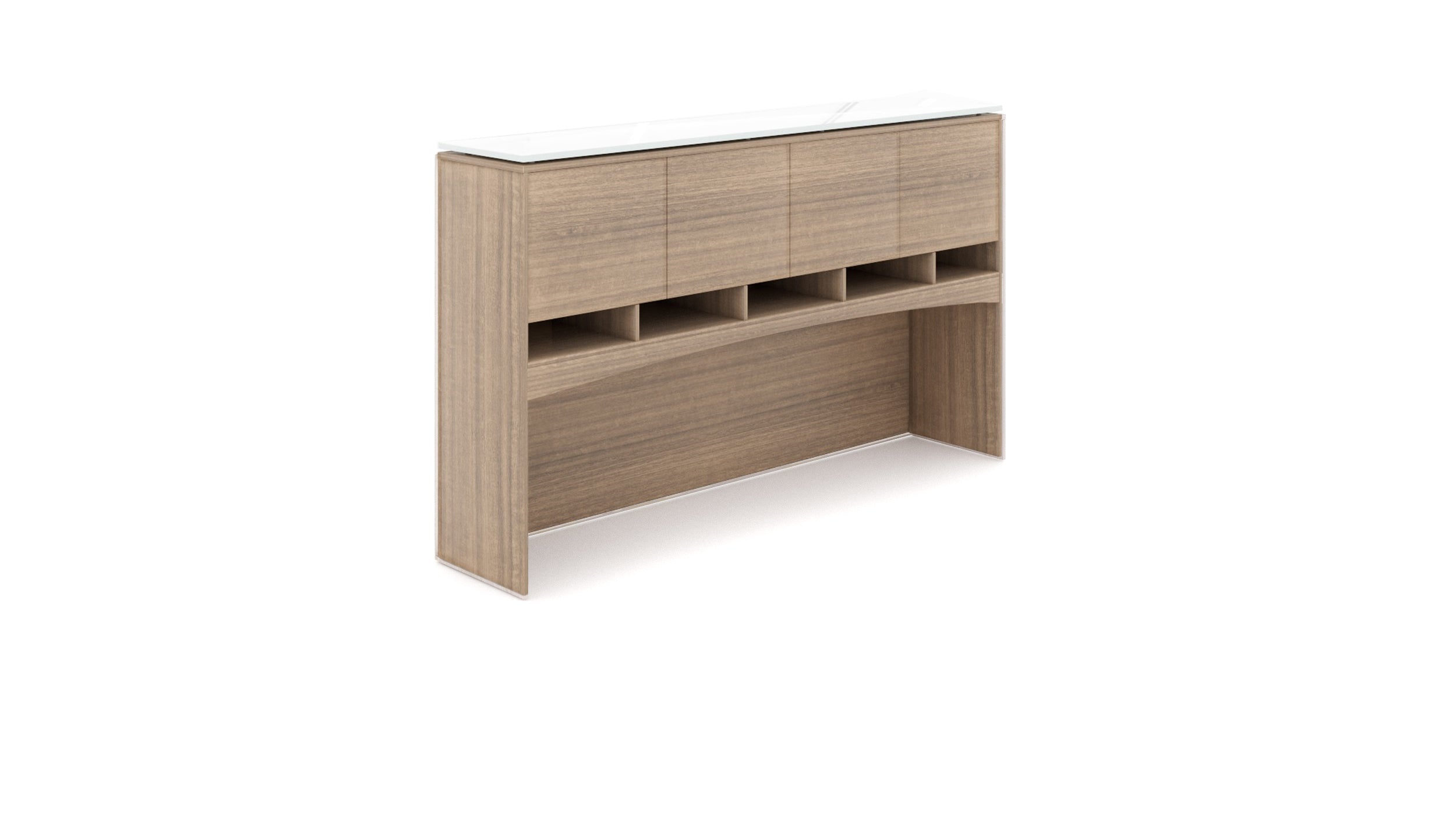 Deluxe Laminate Hutch with Glass Top 72"