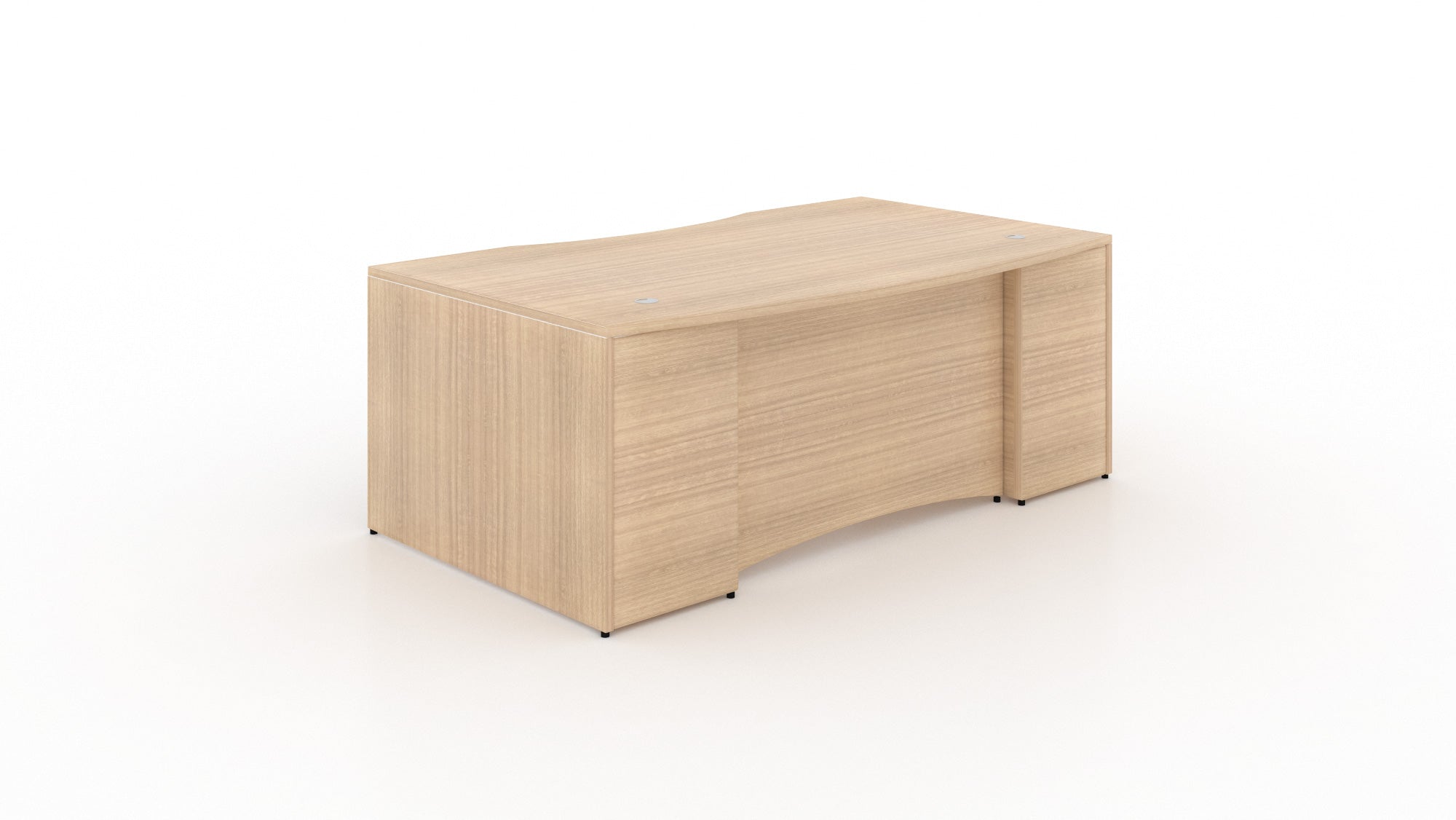 Bow Front Desk Shell with Curved Laminate Modesty Panel Miele