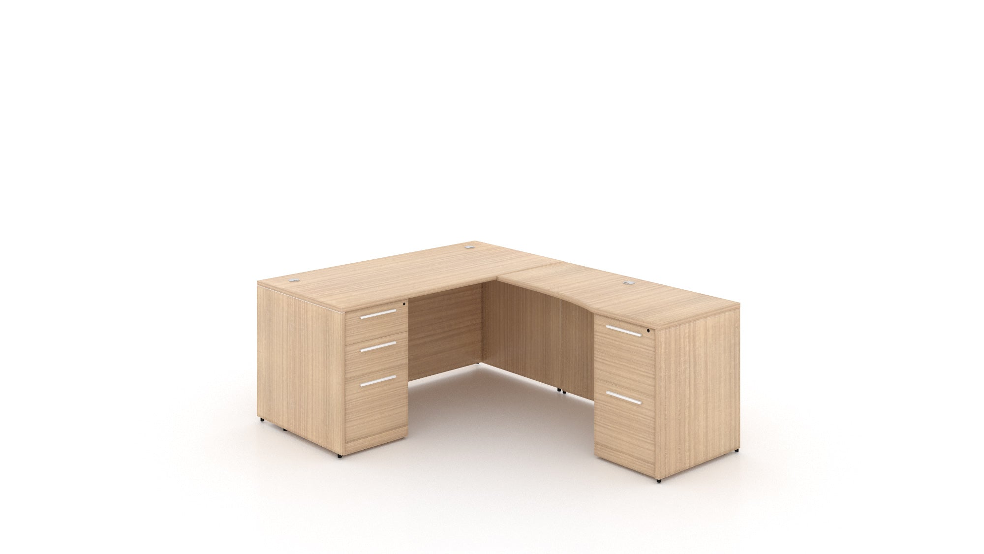 L-Shape Rectangular Desk with Laminate Modesty Panel 66” Miele