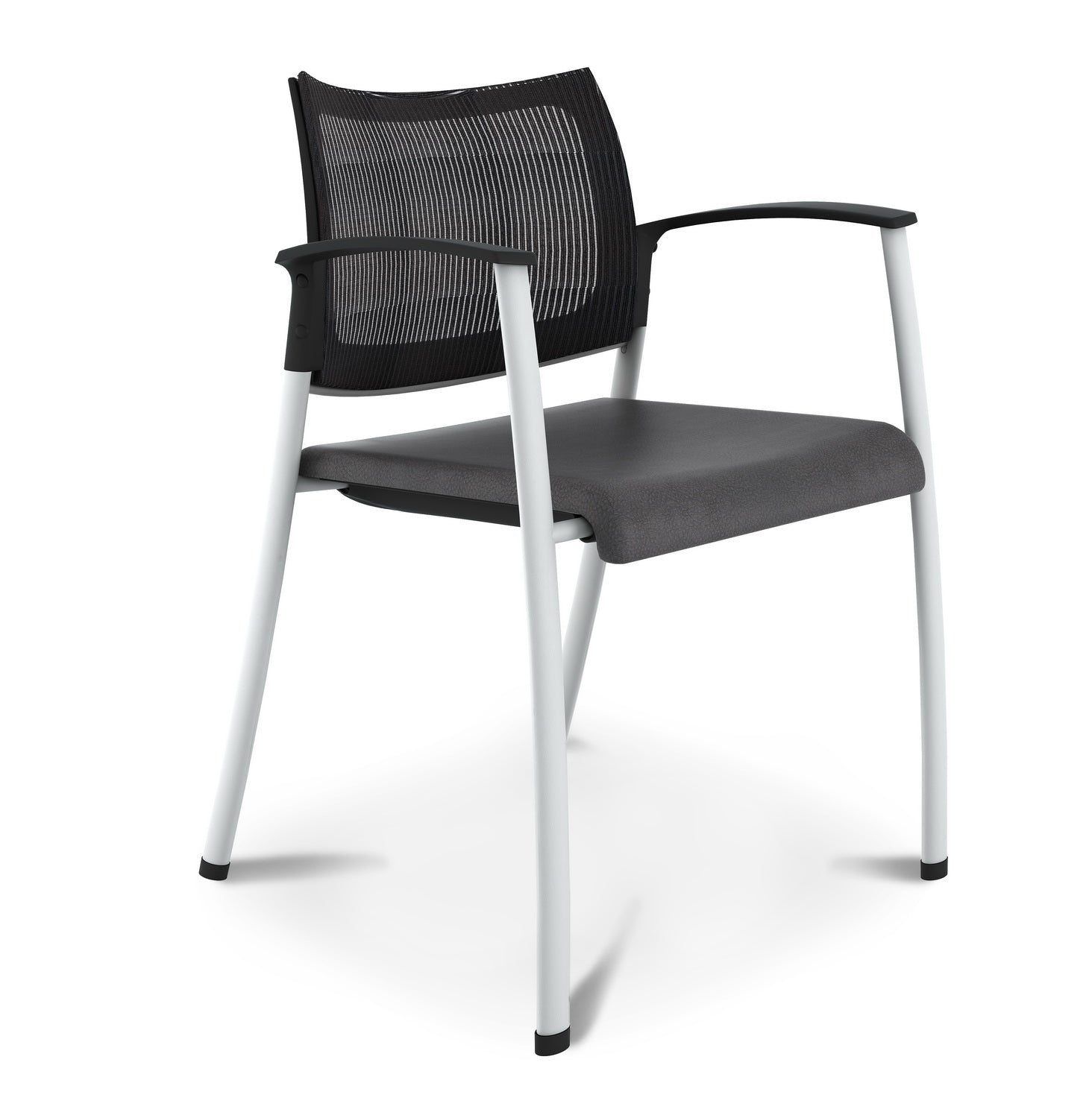Spazio Visitor Mesh Back Chair Black w/ Metal Accents