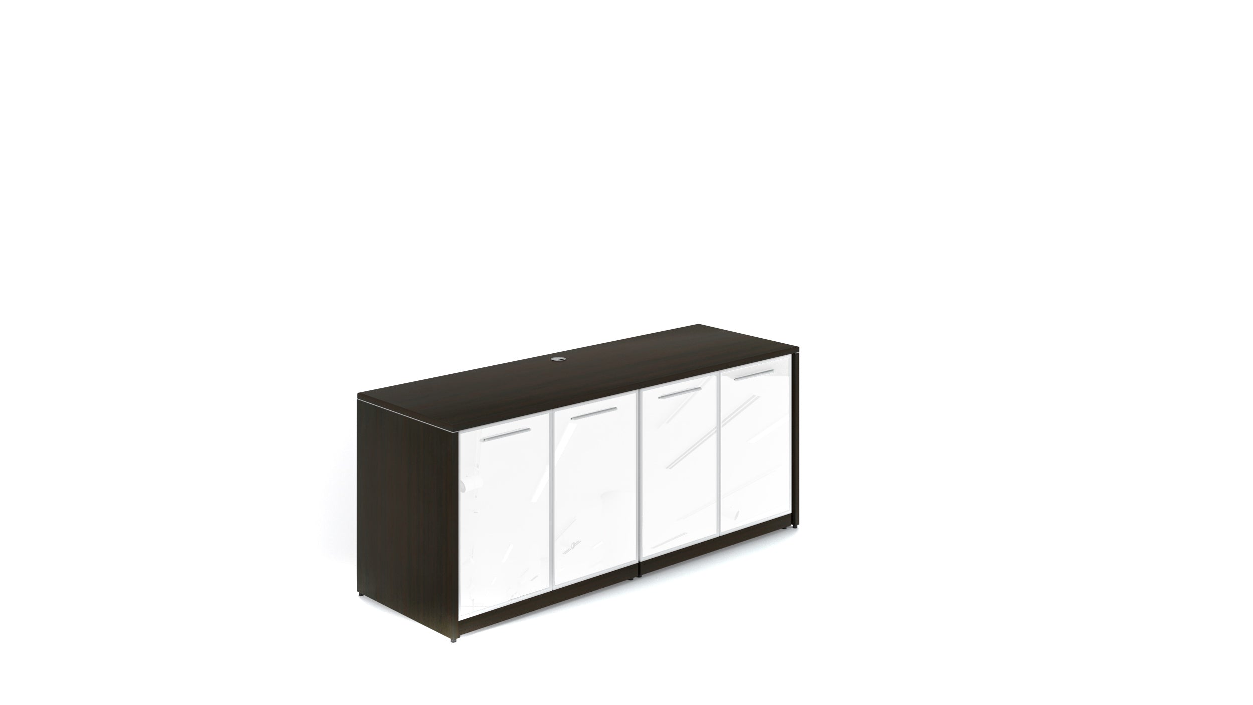 Executive 4 Door Storage Credenza with Laminate Top Espresso
