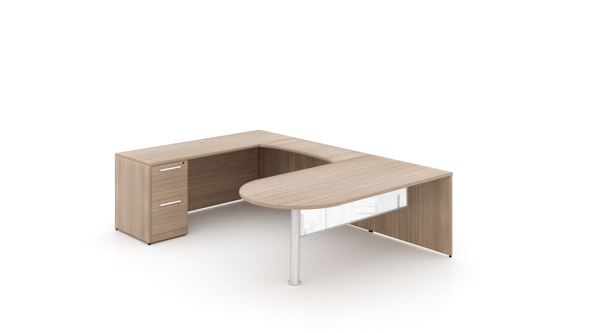 U-Shape Bullet End Desk Noce
