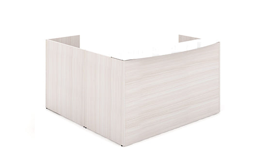 L-Shape Reception with Glass Top Blanc de Gris