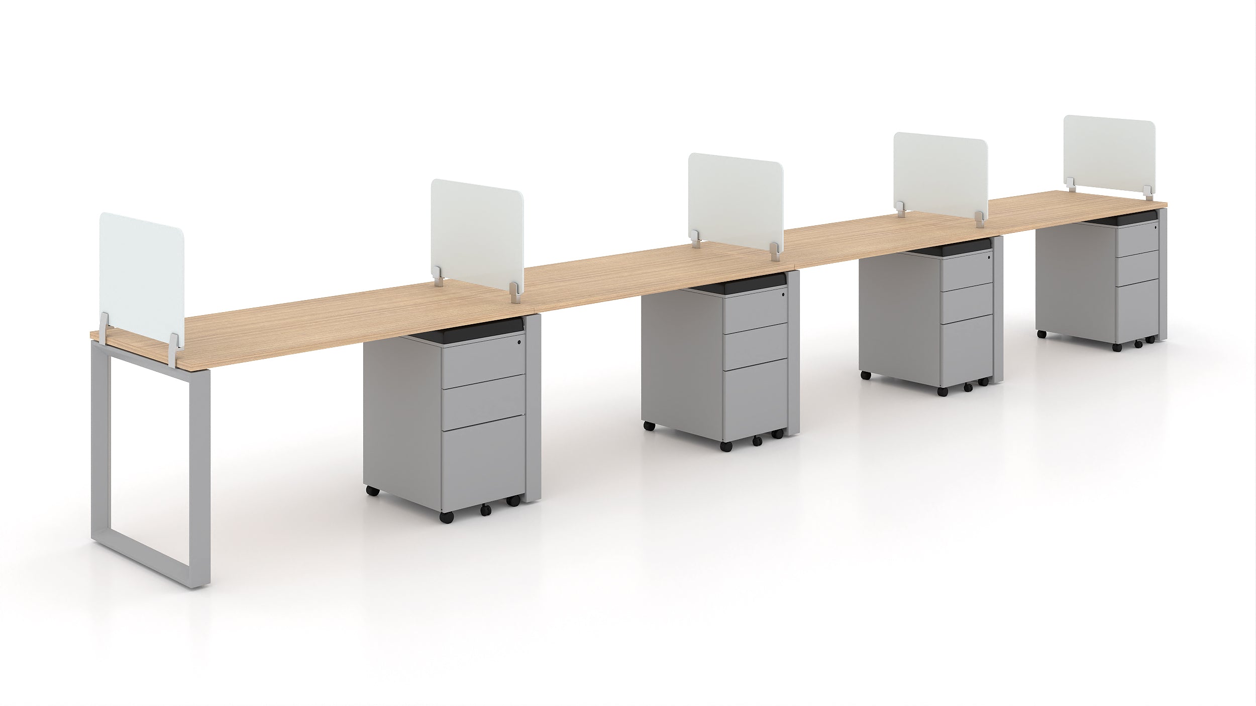 4 Person Bench Workstation Grey Frame, Miele
