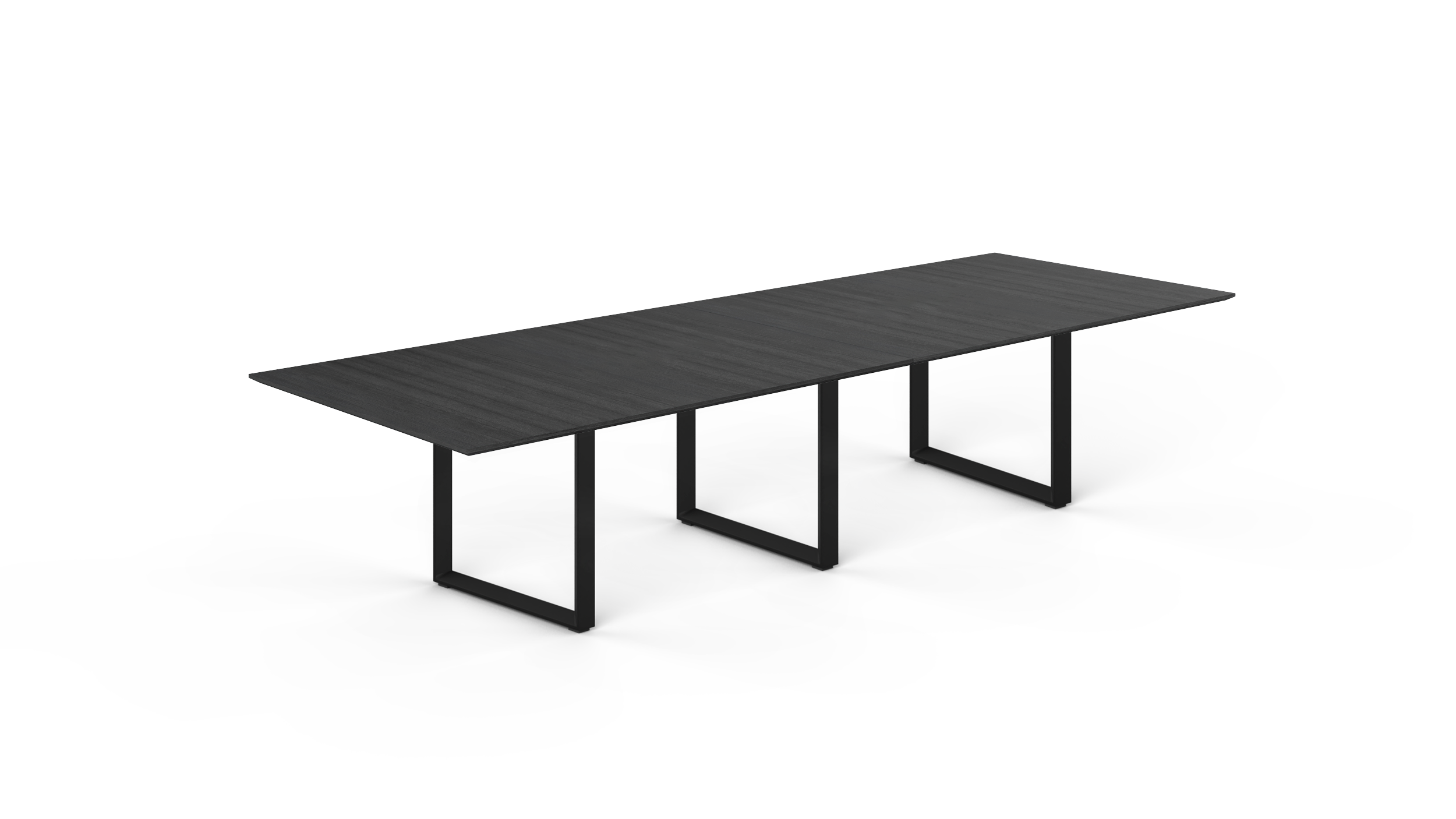12' Coltello Conference Table with Black Veloce legs, Grigio