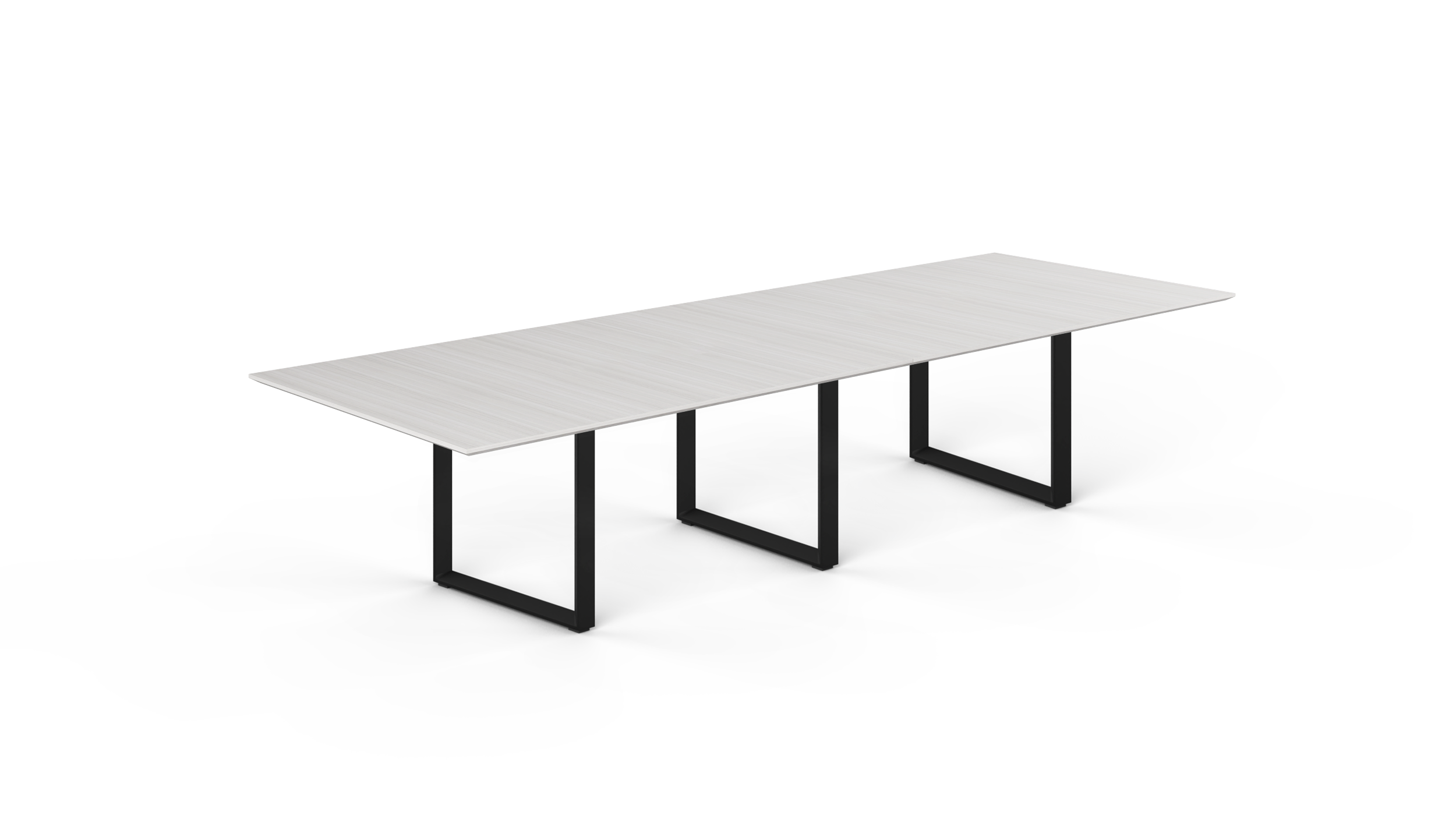 12' Coltello Conference Table with Black Veloce legs, Blanc De Gris