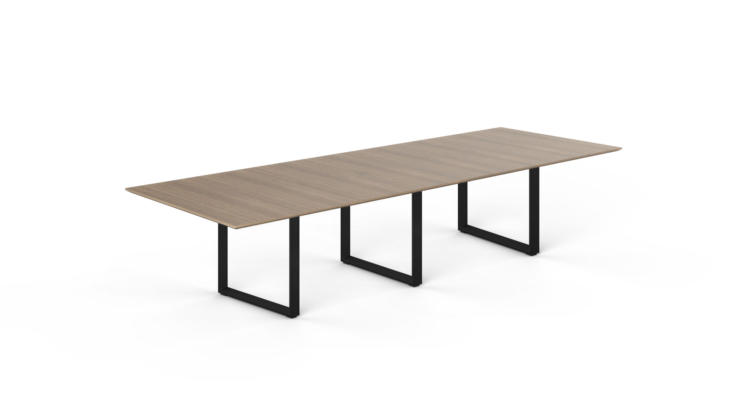 12' Coltello Conference Table with Black Veloce legs, Noce