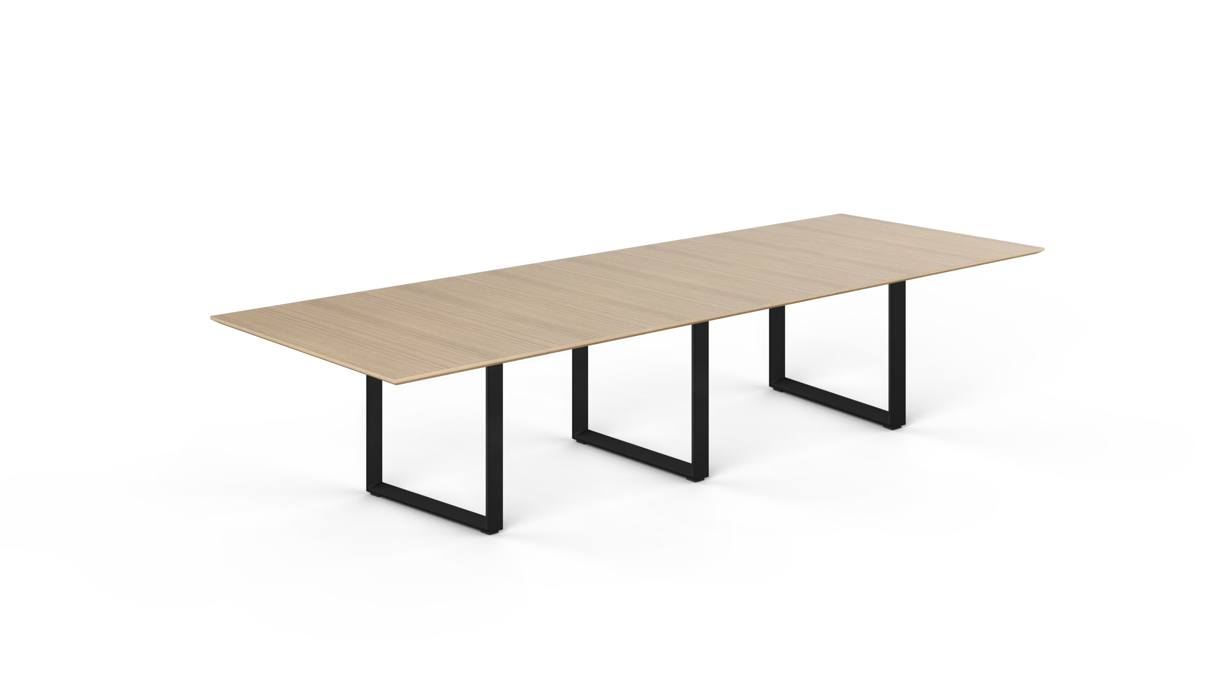 12' Coltello Conference Table with Black Veloce legs, Miele