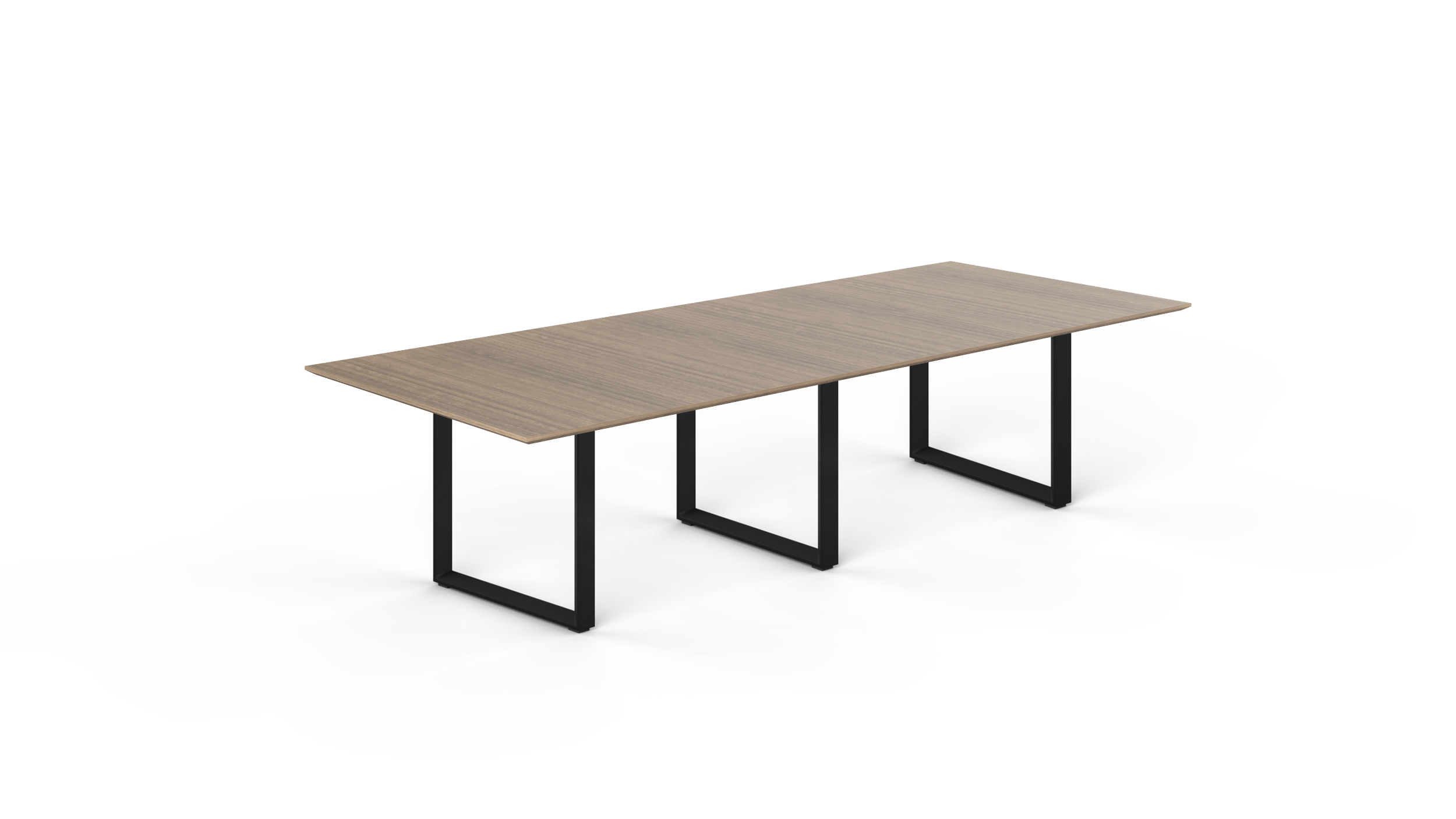 10' Coltello Conference Table with Black Veloce legs, Noce