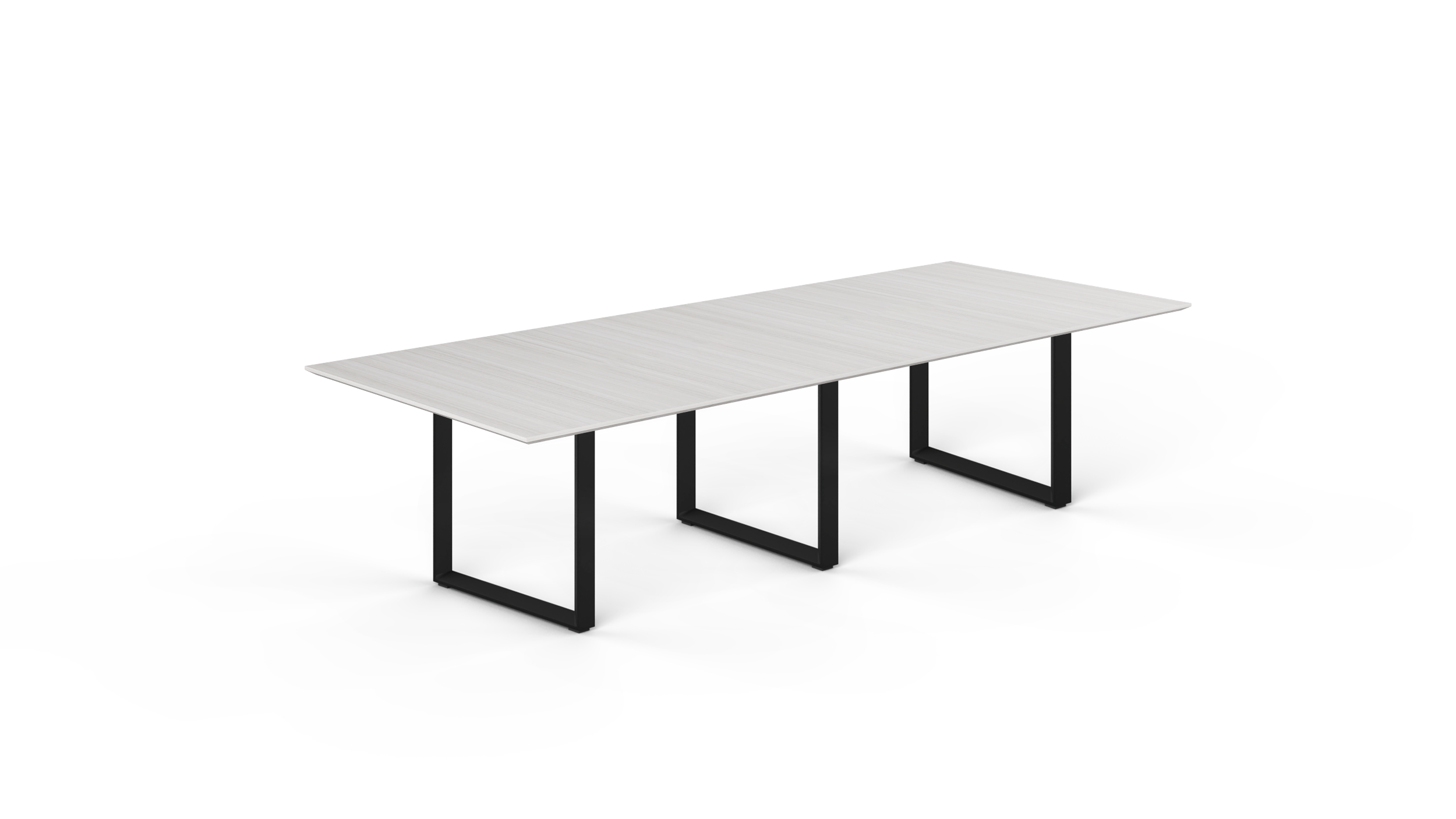 10' Coltello Conference Table with Black Veloce legs, Blanc De Gris