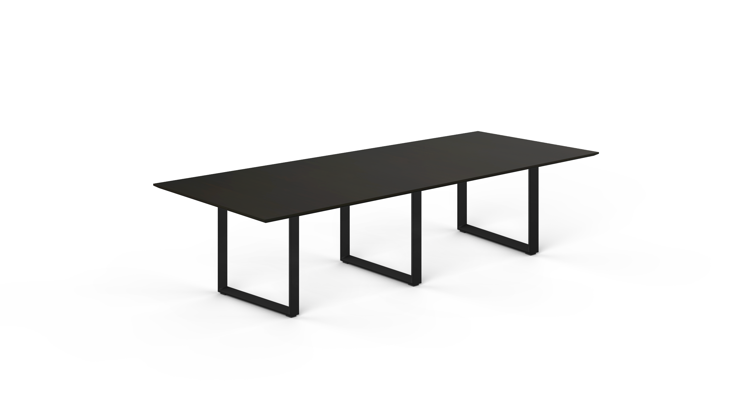 10' Coltello Conference Table with Black Veloce legs, Espresso