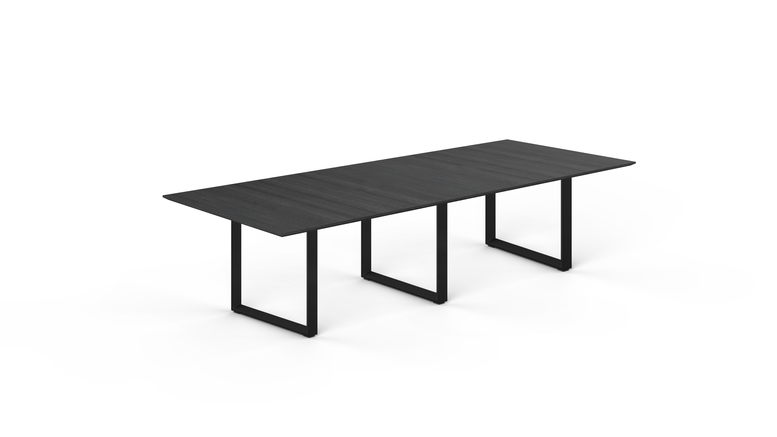 10' Coltello Conference Table with Black Veloce legs, Grigio