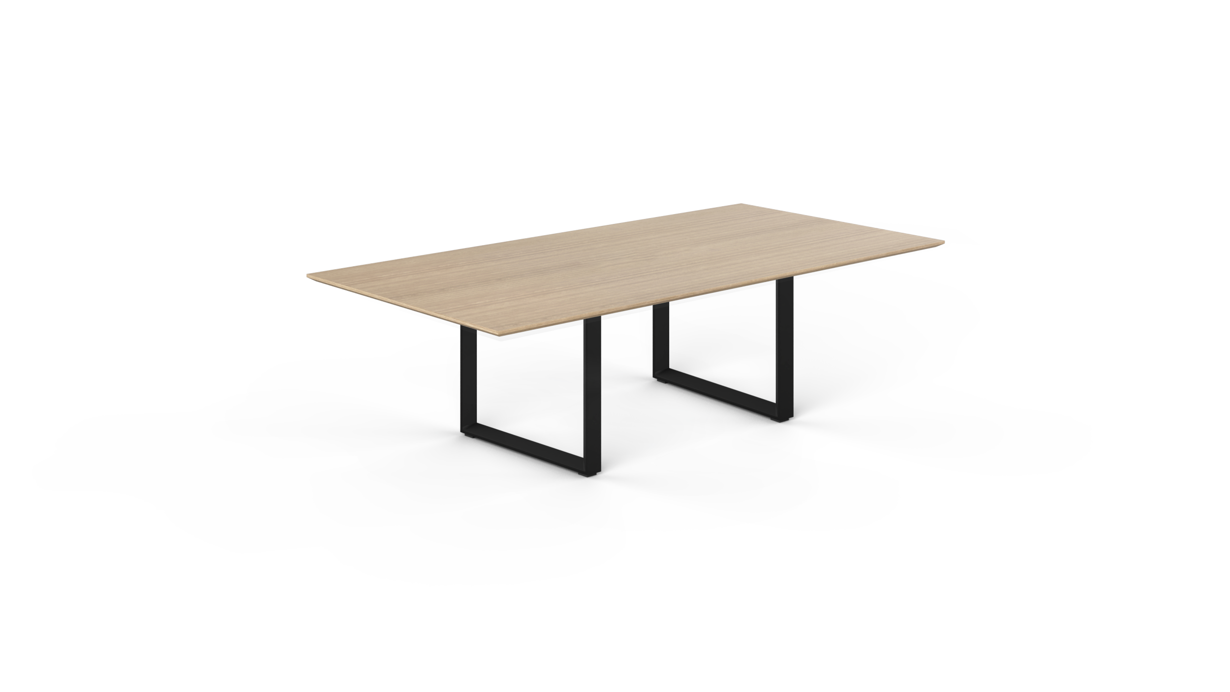 8' Coltello Conference Table with Black Veloce legs, Miele