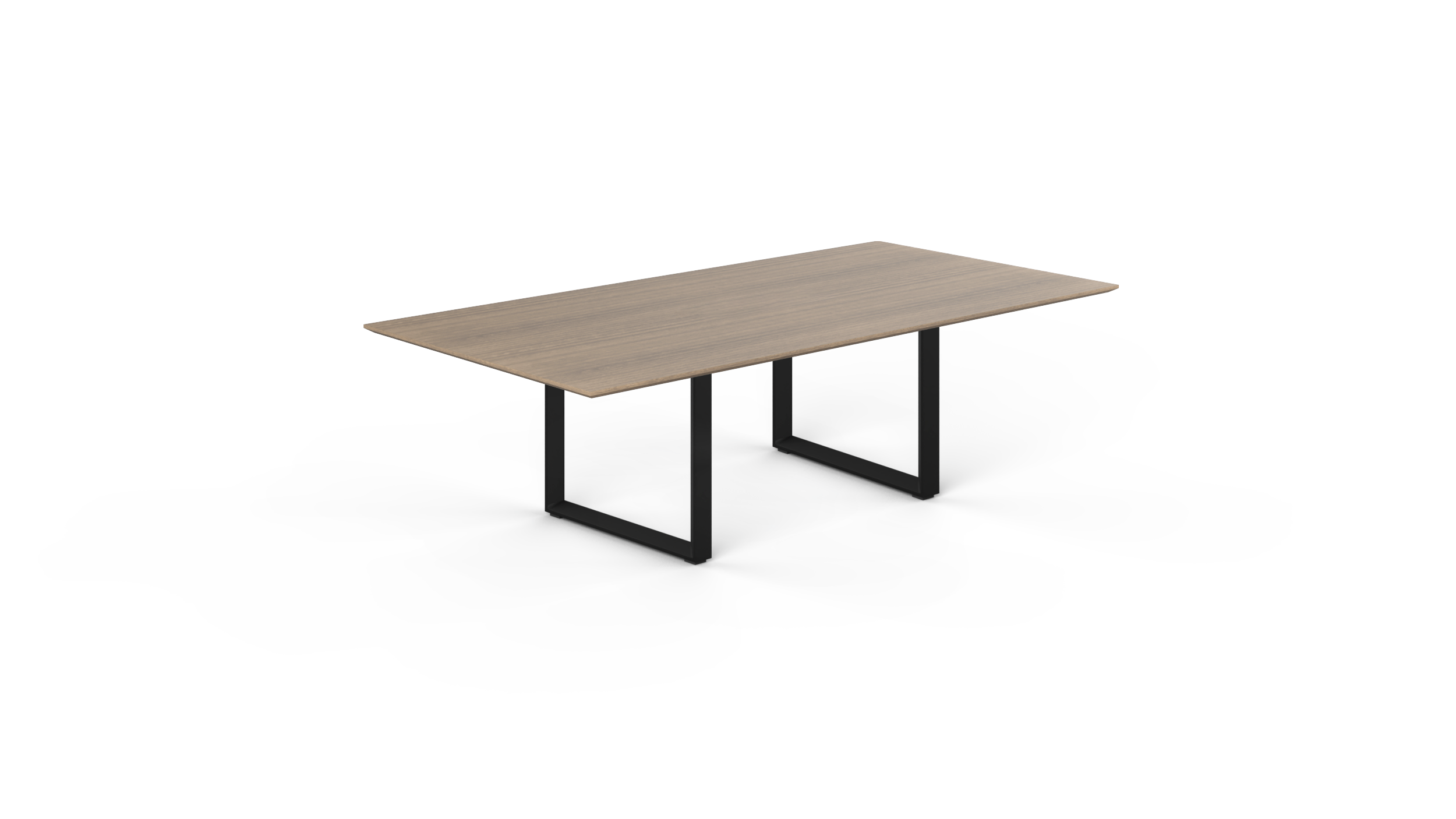8' Coltello Conference Table with Black Veloce legs, Noce