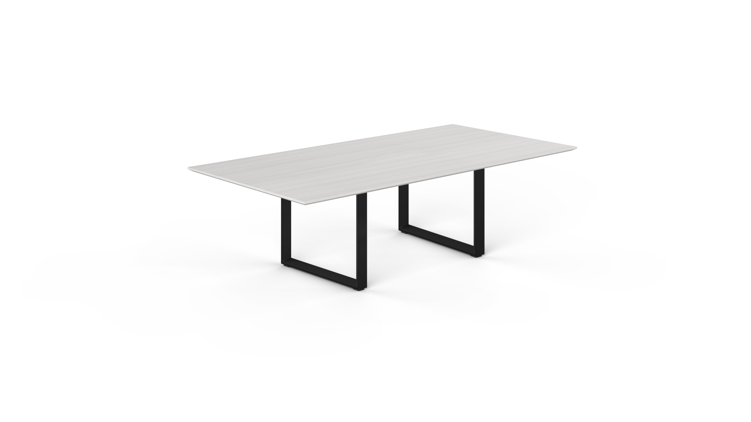 8' Coltello Conference Table with Black Veloce legs, Blanc De Gris