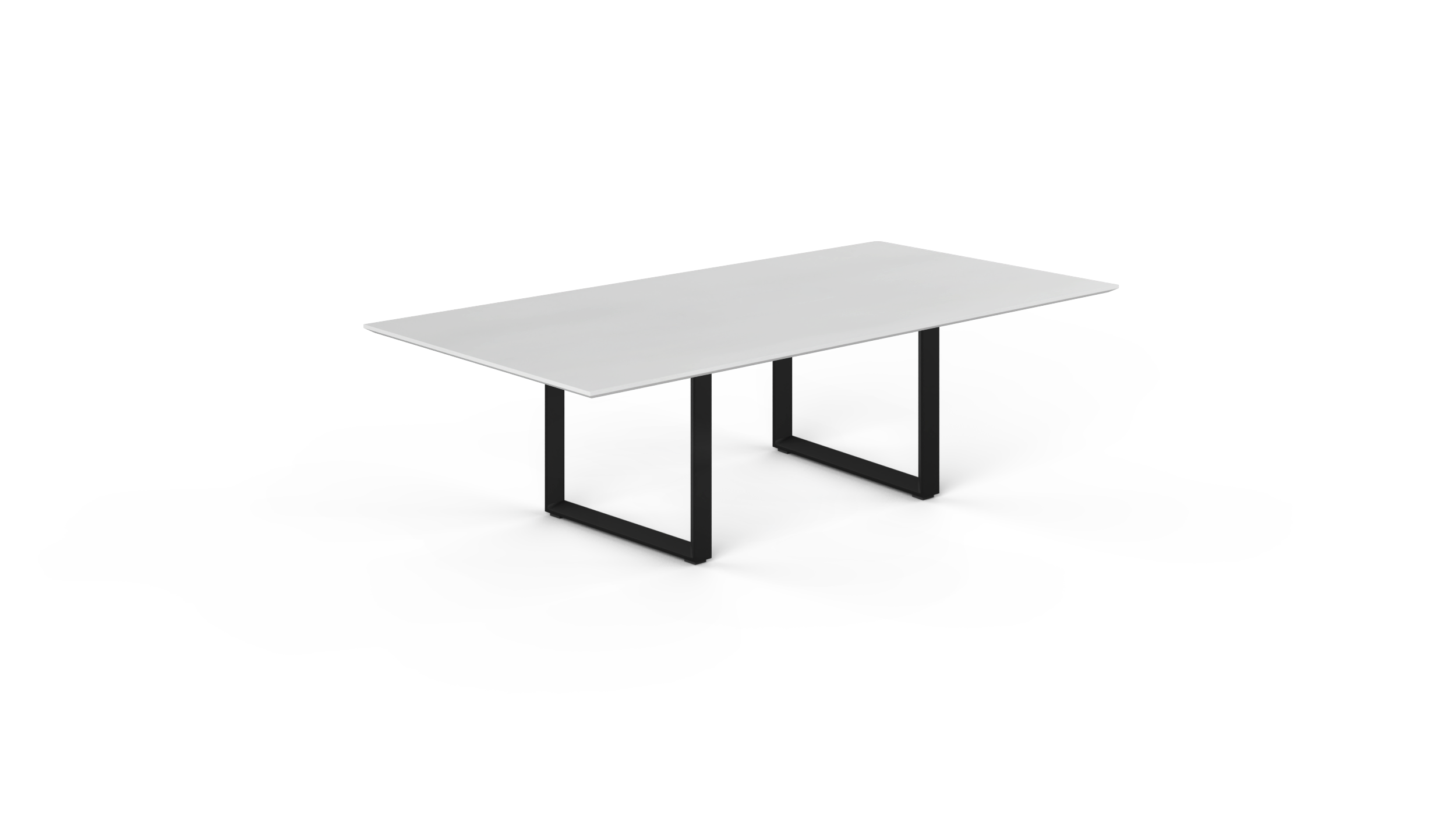 8' Coltello Conference Table with Black Veloce legs, Blanco