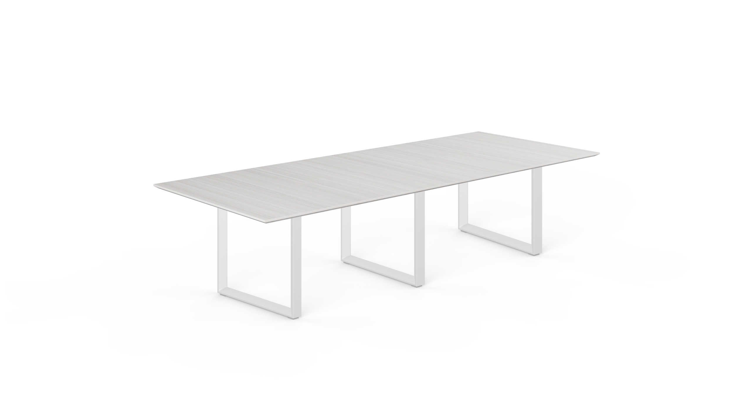 10' Coltello Conference Table with White Veloce legs, Blanc De Gris
