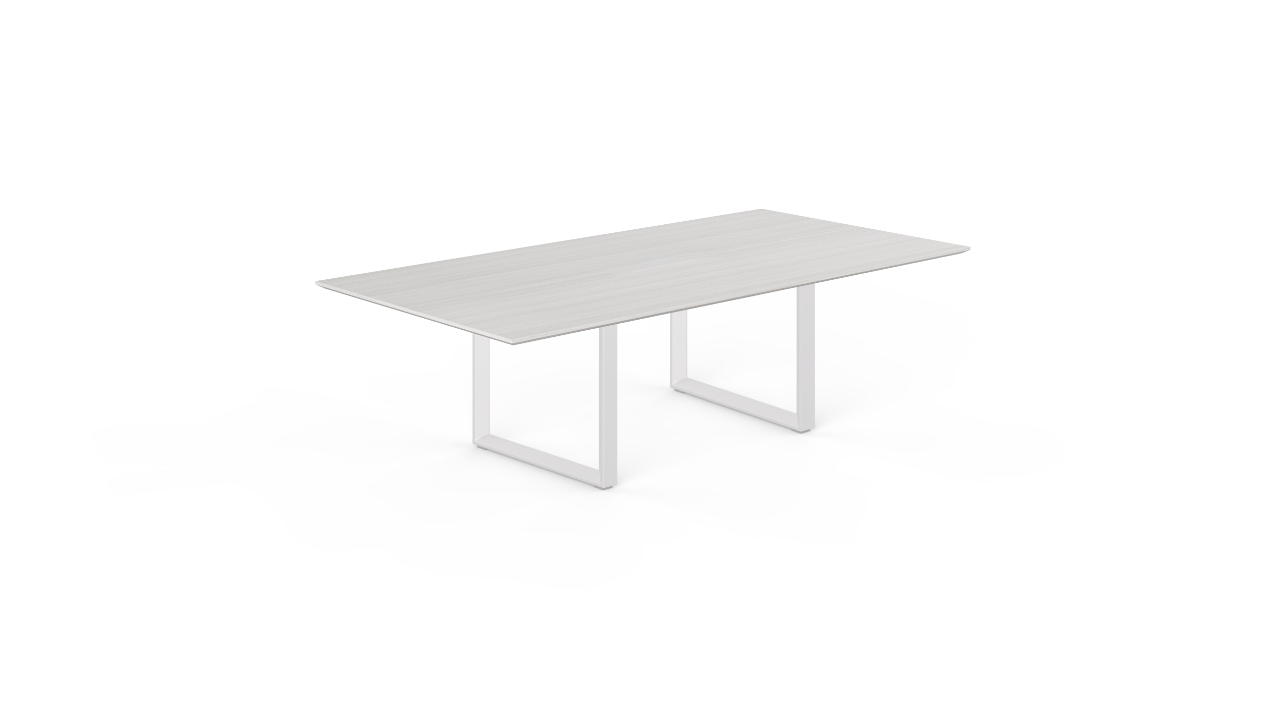 8' Coltello Conference Table with White Veloce legs, Blanc De Gris
