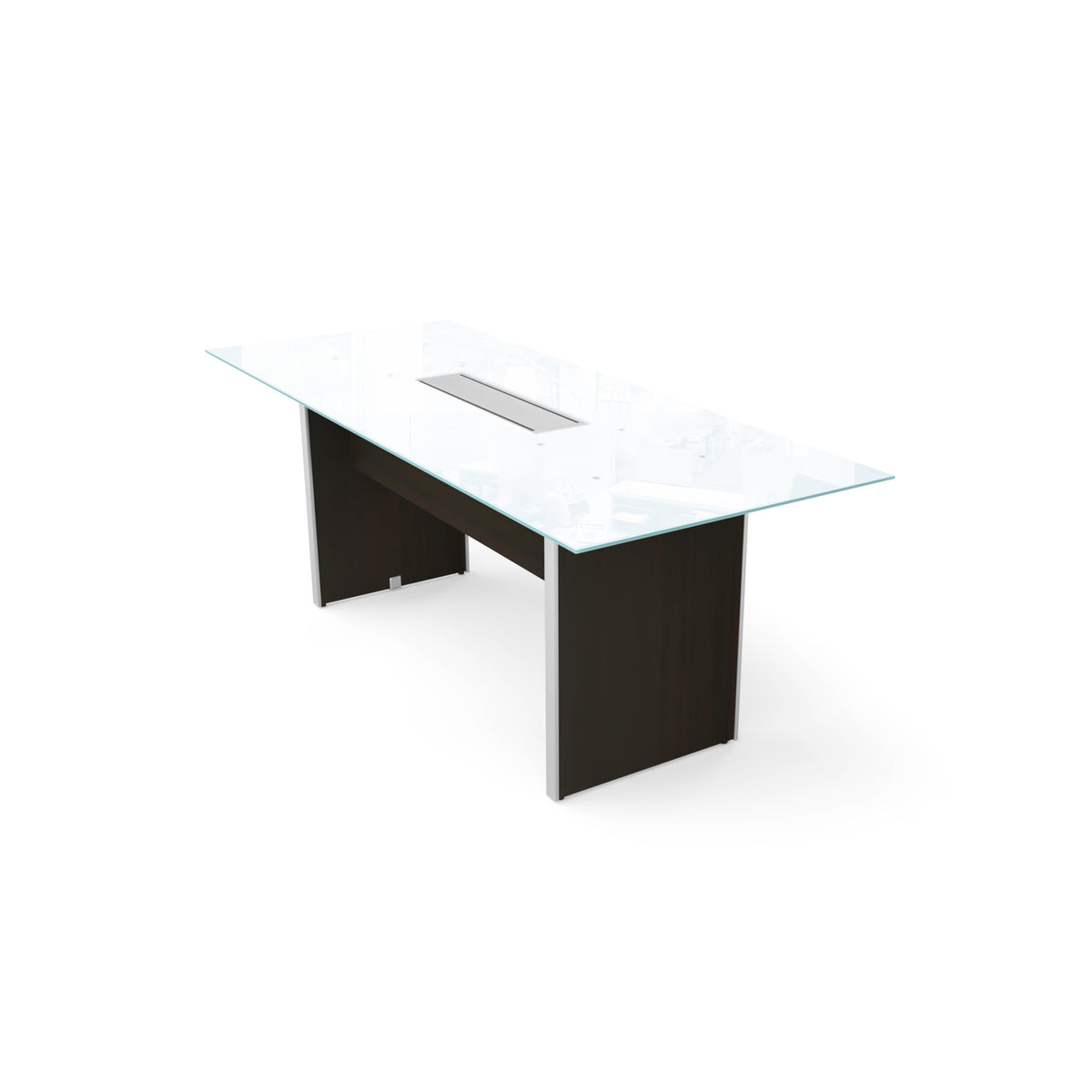Rgct Rectangular Glass Top Conference Table Espresso – Sleek Office Furniture