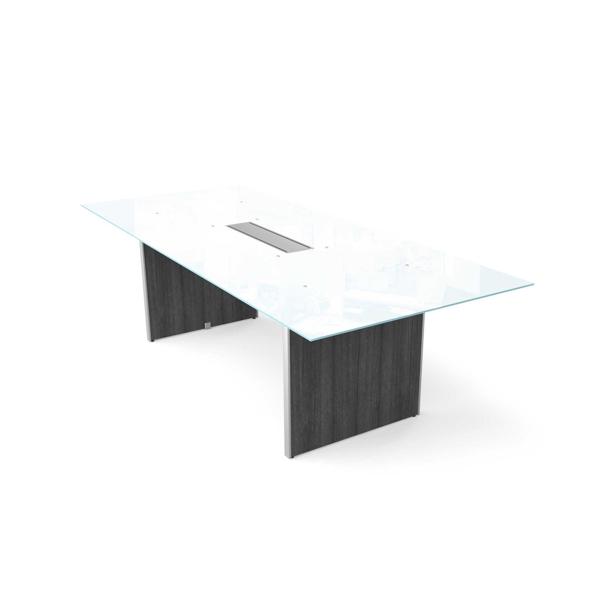 Deluxe 8' Glass Top Conference Table Grigio