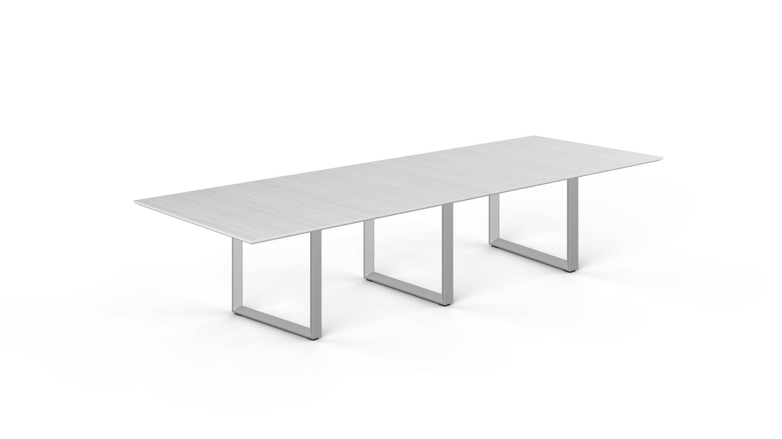 12' Coltello Conference Table with Grey Veloce legs, Blanc De Gris