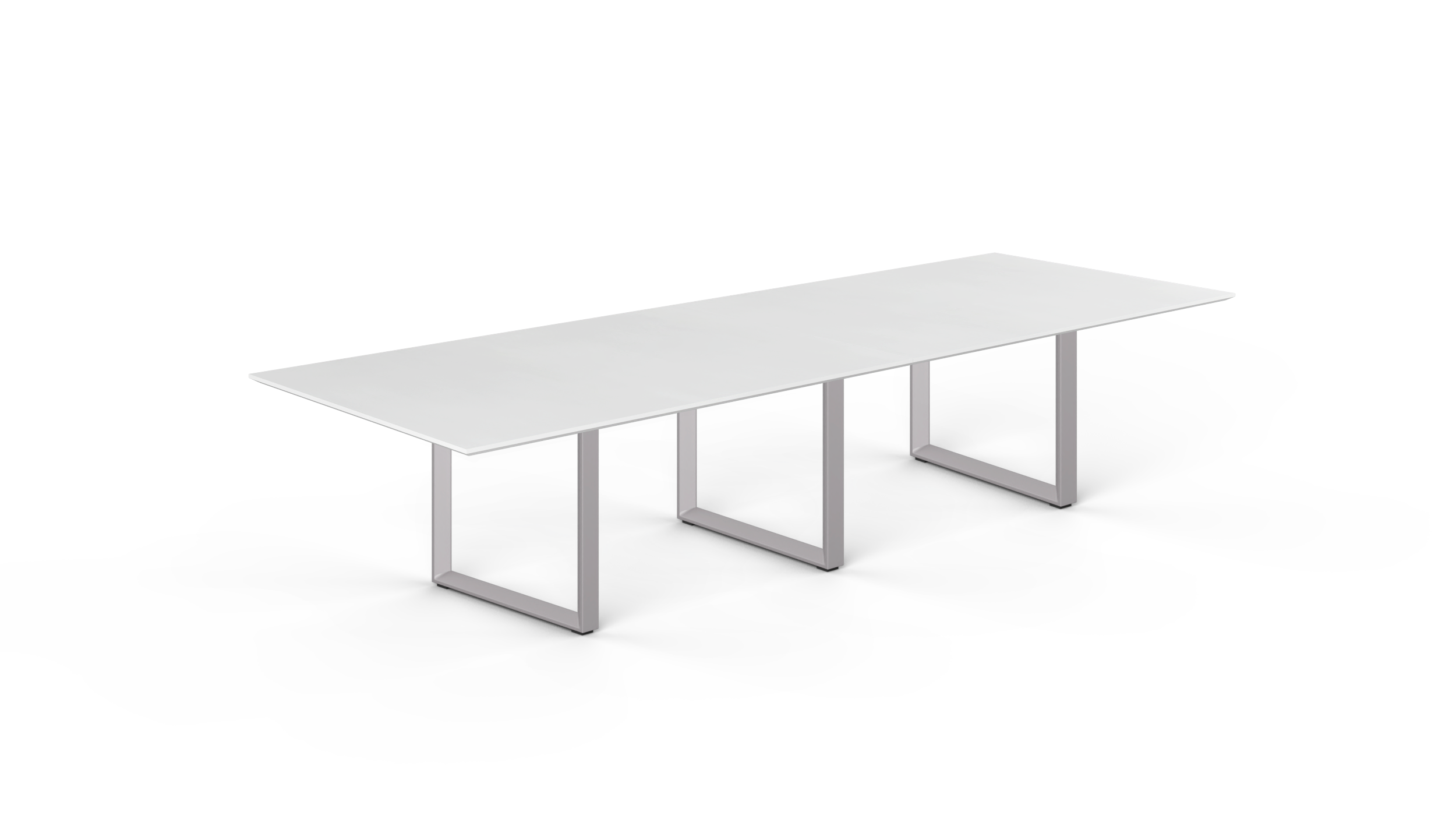 12' Coltello Conference Table with Grey Veloce legs, Blanco