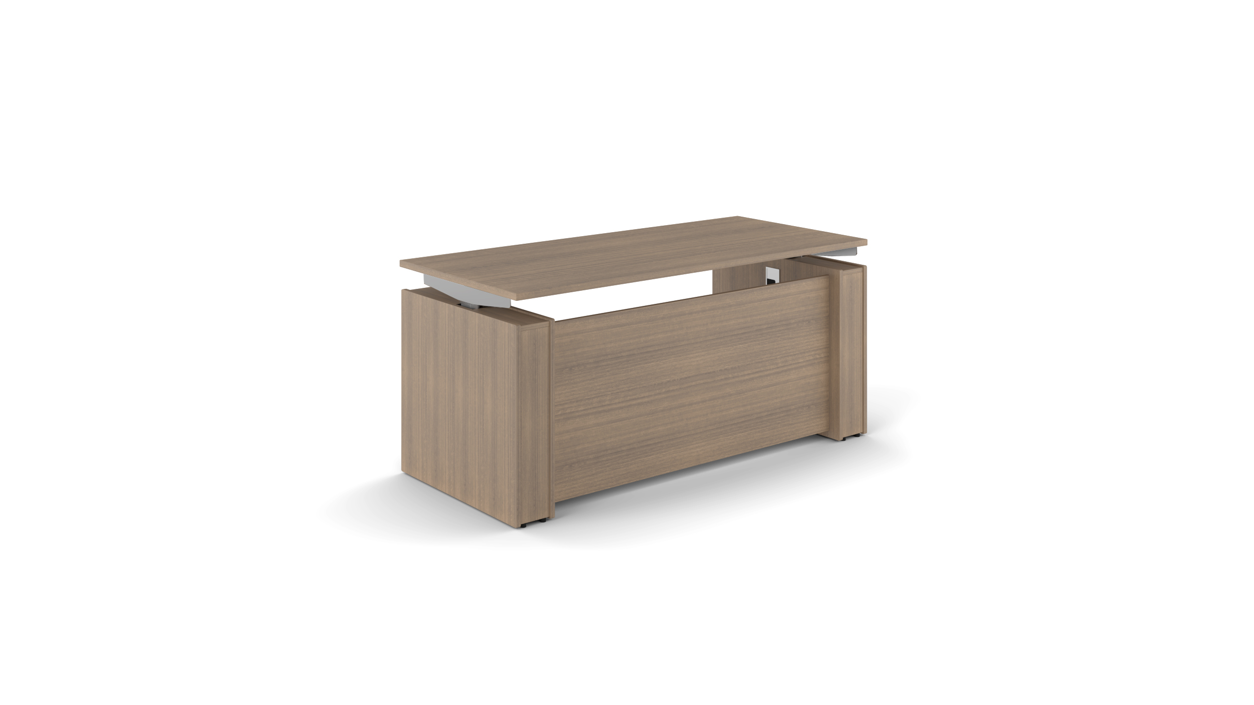 Elevare Height-Adjustable Desk with Copertina Leg Covers - Noce