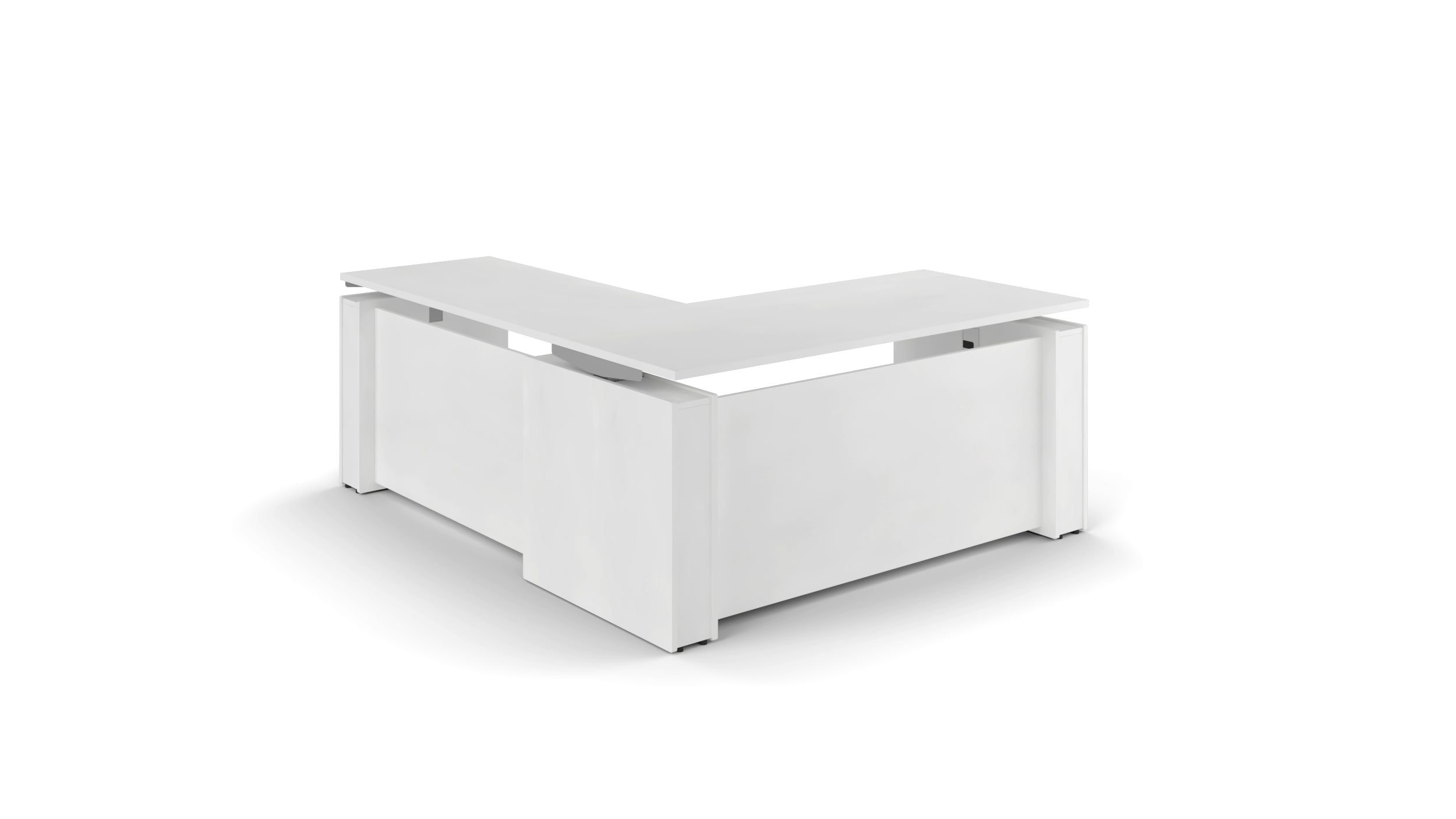 L-Shaped Elevare Electric Height Adjustable Desk - Blanco