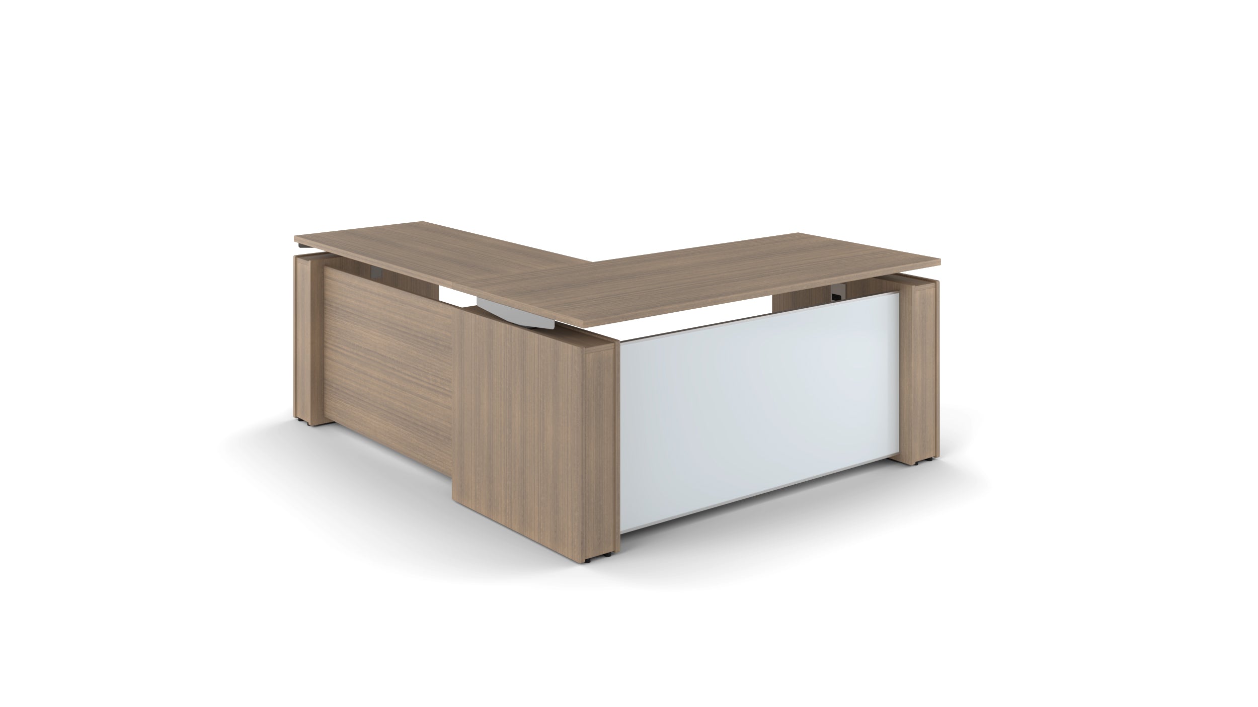 L-Shaped Elevare Electric Height Adjustable Desk Frame - Noce