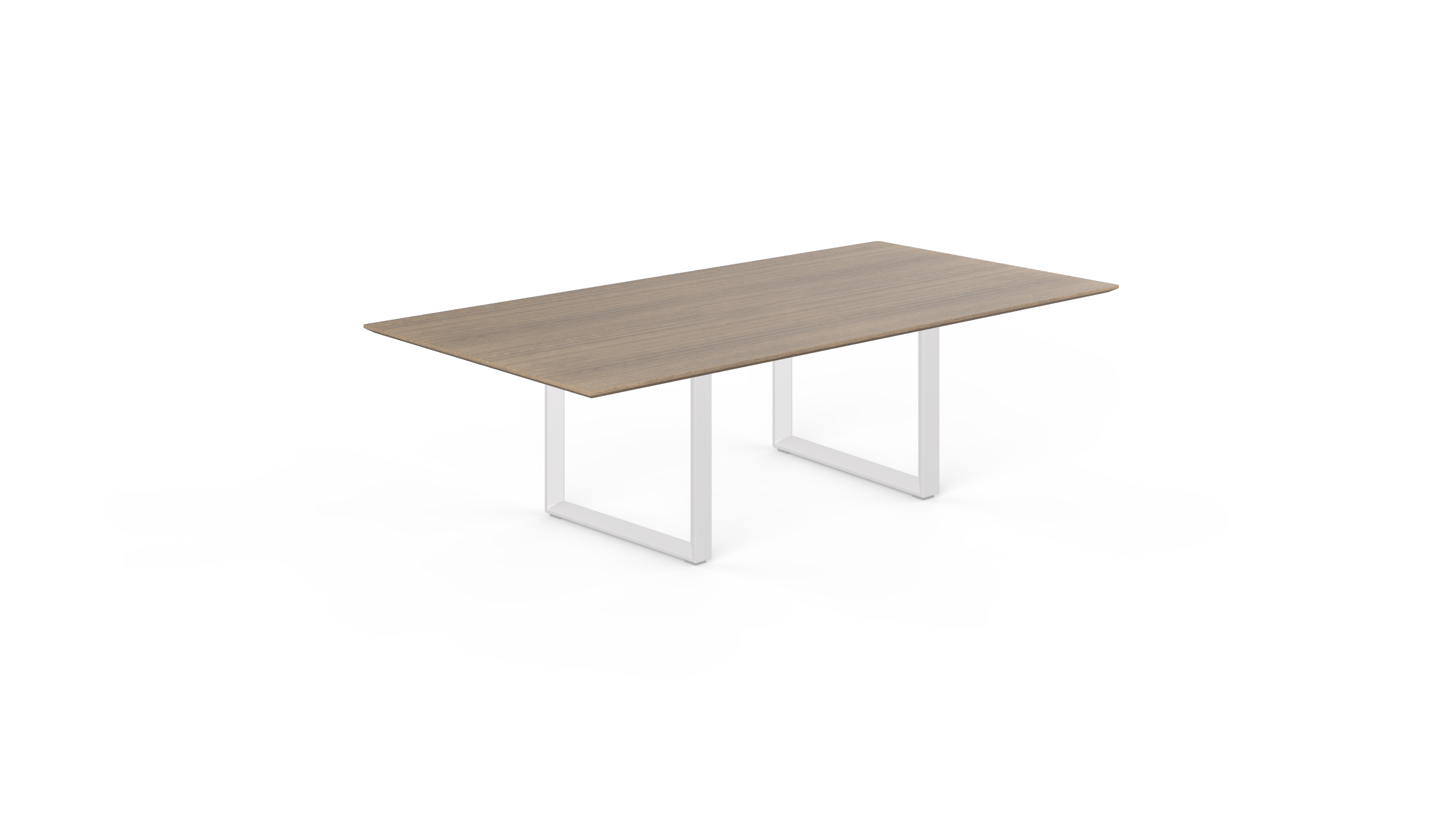 8' Coltello Conference Table with White Veloce legs, Noce